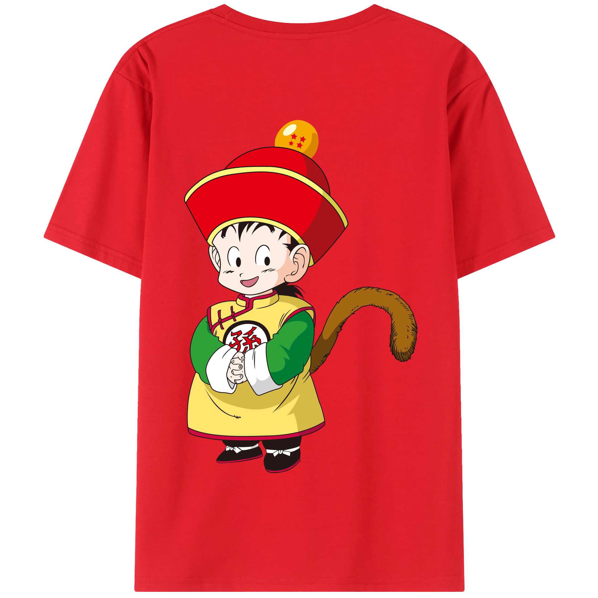 （画像用） ドラゴンボール 孫悟空（そん ごくう）Son Goku カカロット DRAGON BALL Kakarotto 綿100％半袖Tシャツ（背面プリント）