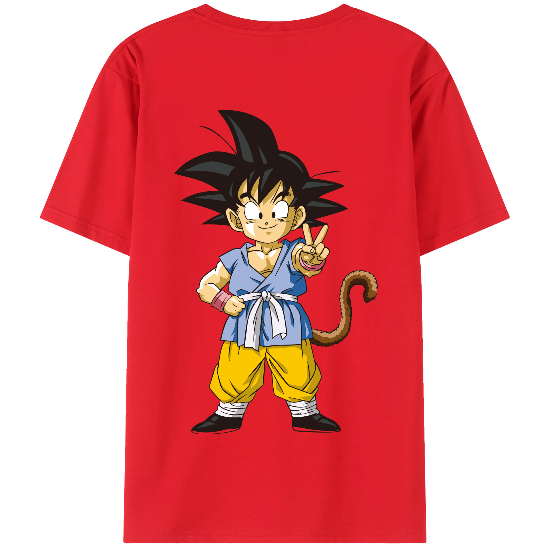 （画像用） ドラゴンボール 孫悟空（そん ごくう）Son Goku カカロット DRAGON BALL Kakarotto 綿100％半袖Tシャツ（背面プリント）