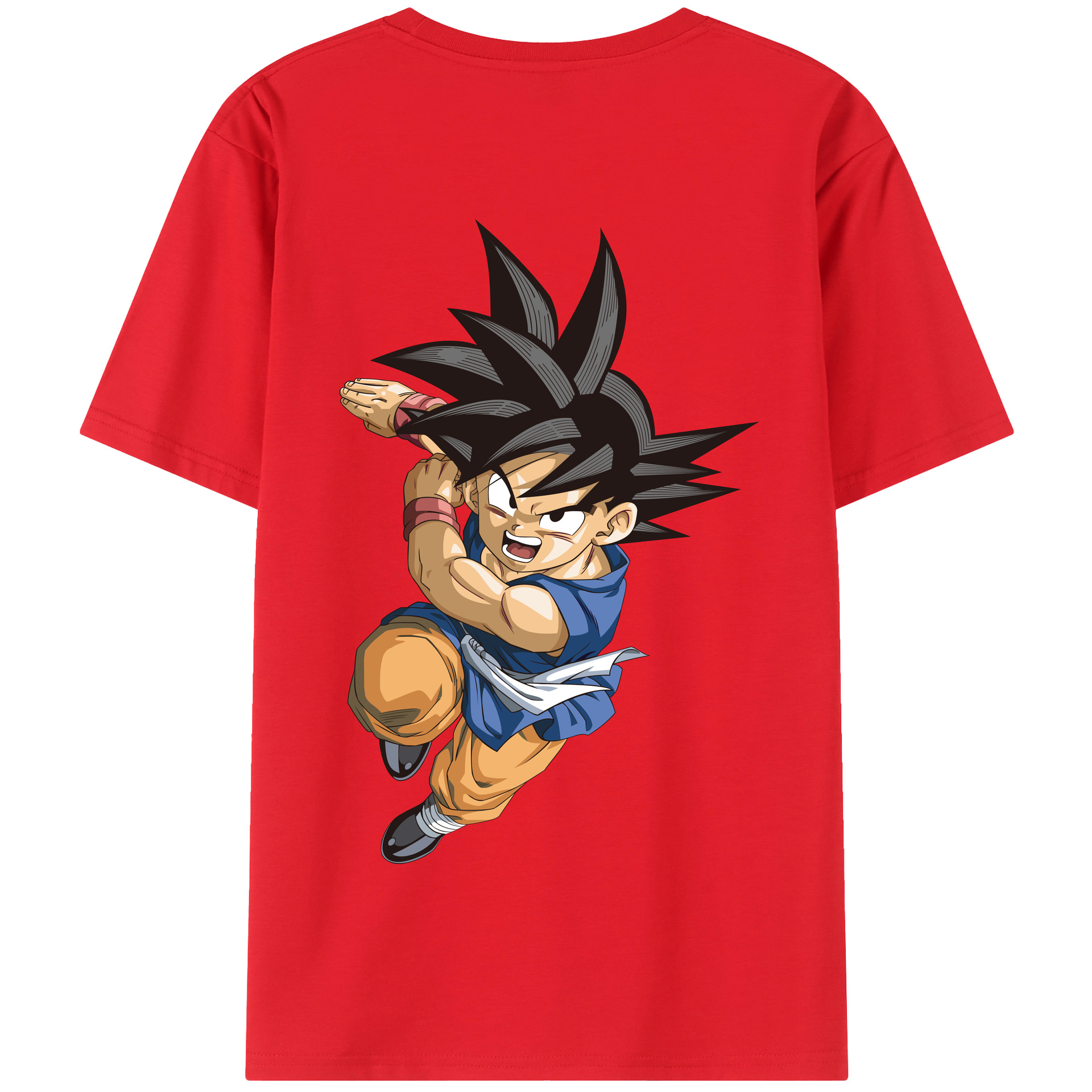 （画像用） ドラゴンボール 孫悟空（そん ごくう）Son Goku カカロット DRAGON BALL Kakarotto 綿100％半袖Tシャツ（背面プリント）