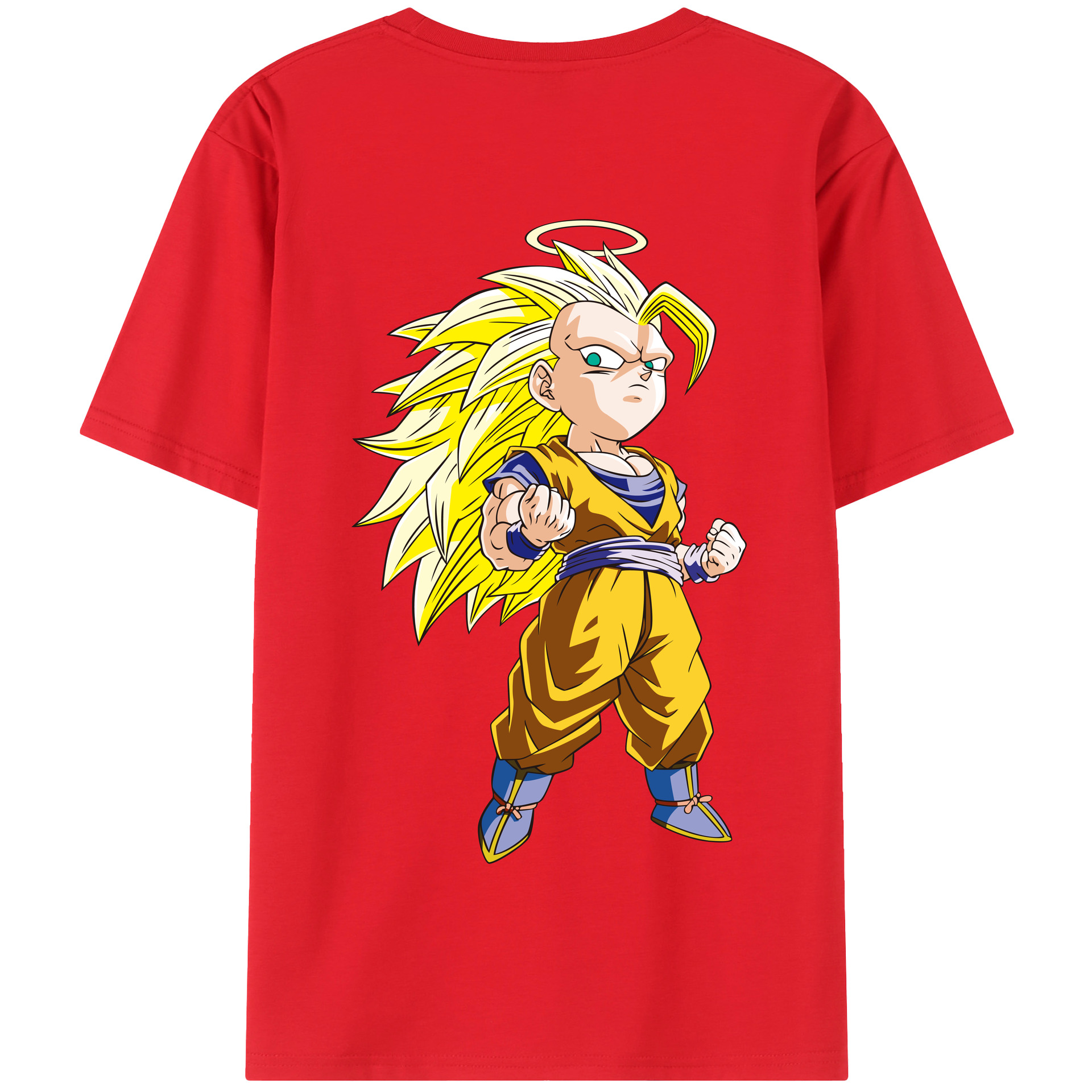 （画像用） ドラゴンボール 孫悟空（そん ごくう）Son Goku カカロット DRAGON BALL Kakarotto 綿100％半袖Tシャツ（背面プリント）