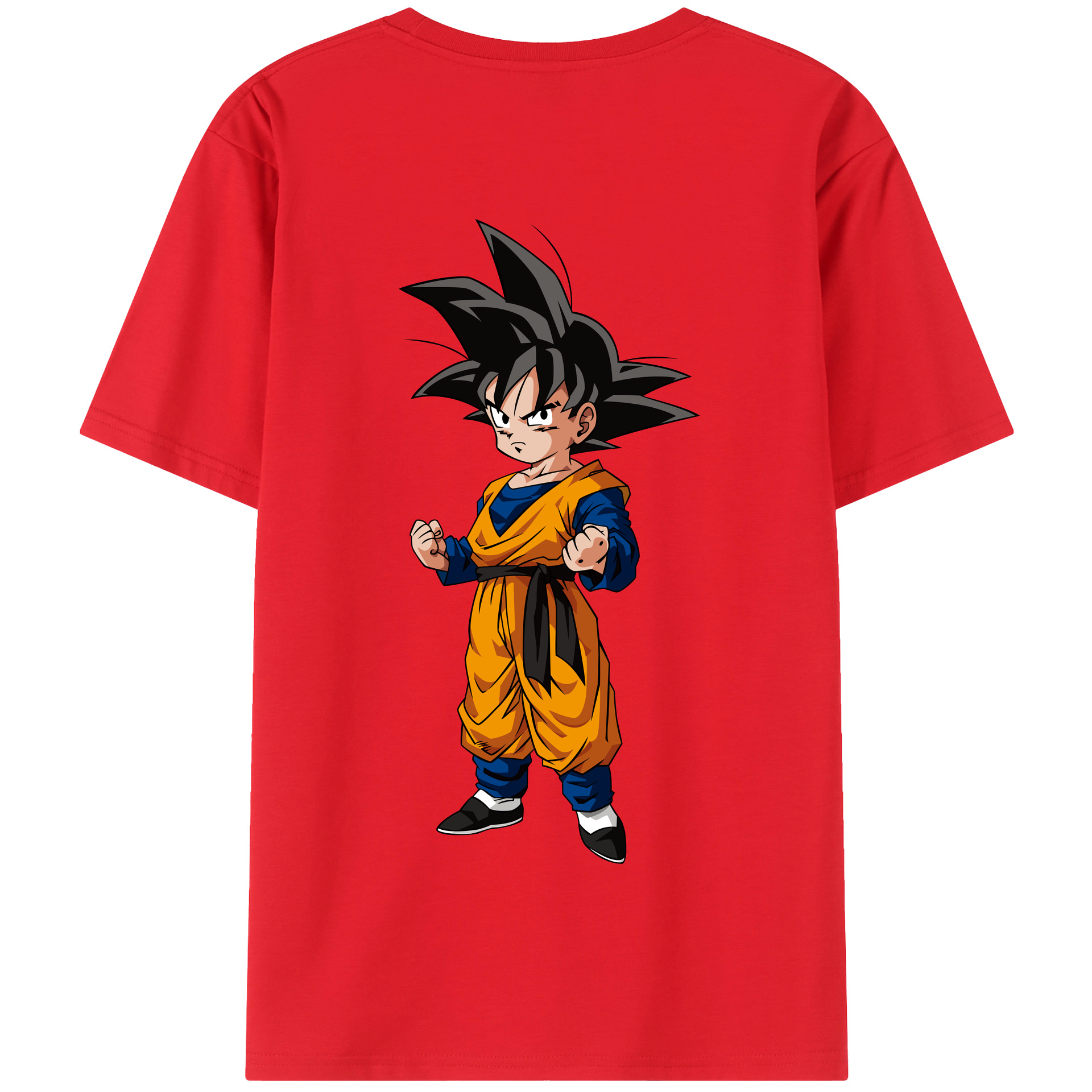（画像用） ドラゴンボール 孫悟空（そん ごくう）Son Goku カカロット DRAGON BALL Kakarotto 綿100％半袖Tシャツ（背面プリント）