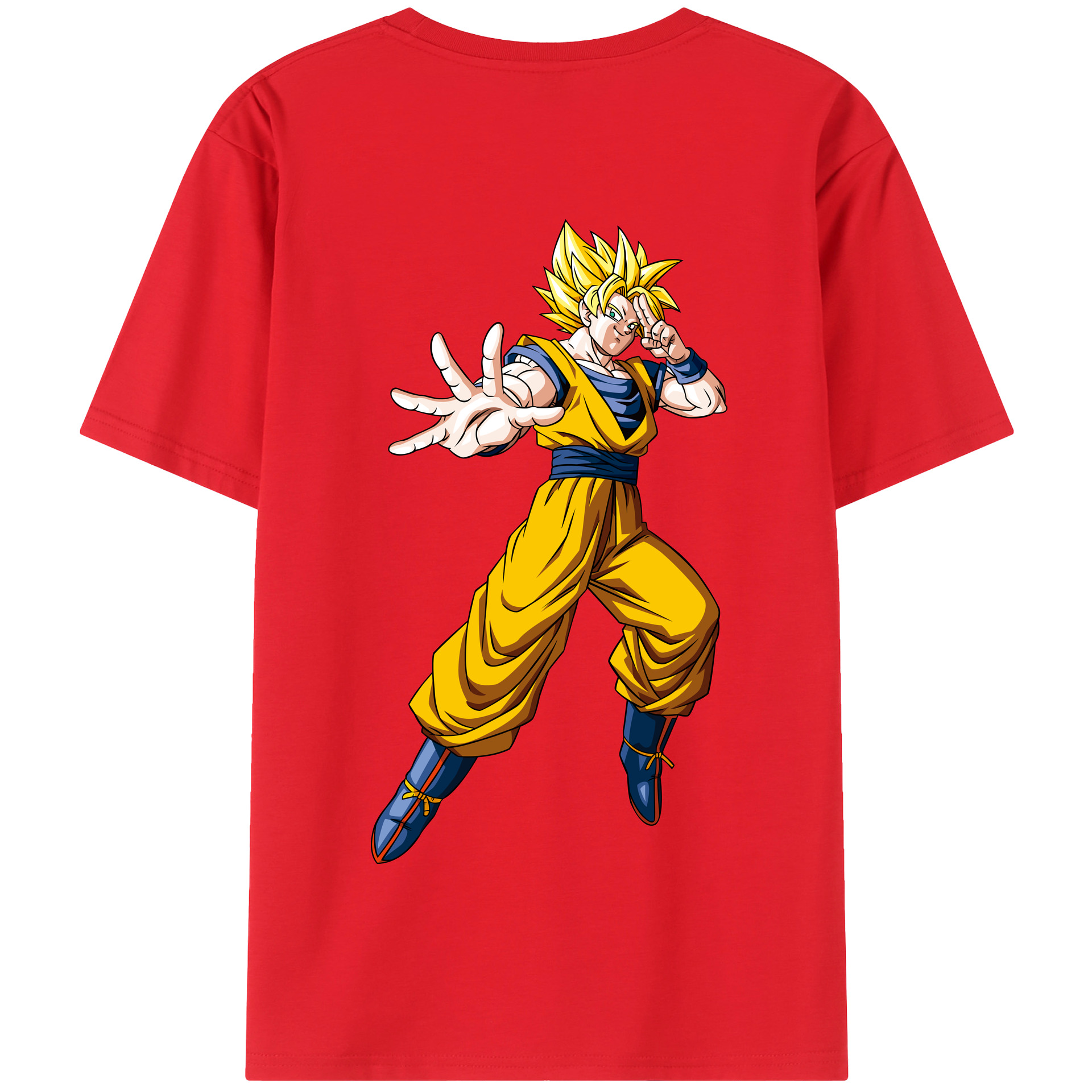 （画像用） ドラゴンボール 孫悟空（そん ごくう）Son Goku カカロット DRAGON BALL Kakarotto 綿100％半袖Tシャツ（背面プリント）
