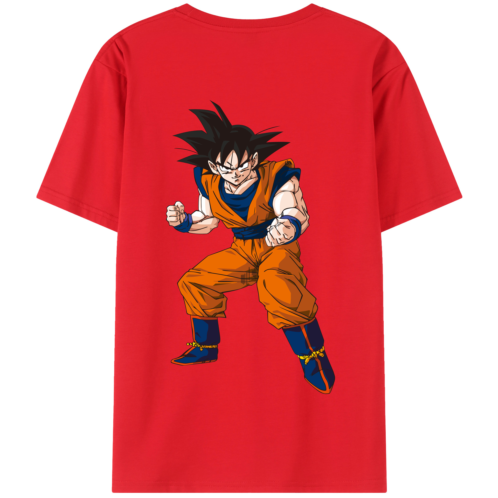 （画像用） ドラゴンボール 孫悟空（そん ごくう）Son Goku カカロット DRAGON BALL Kakarotto 綿100％半袖Tシャツ（背面プリント）