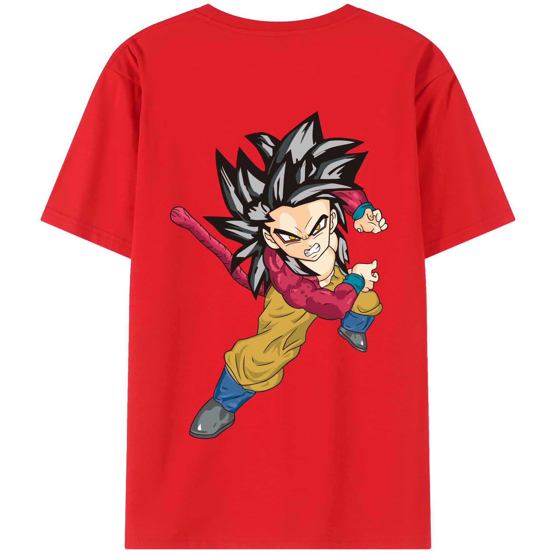 （画像用） ドラゴンボール 孫悟空（そん ごくう）Son Goku カカロット DRAGON BALL Kakarotto 綿100％半袖Tシャツ（背面プリント）