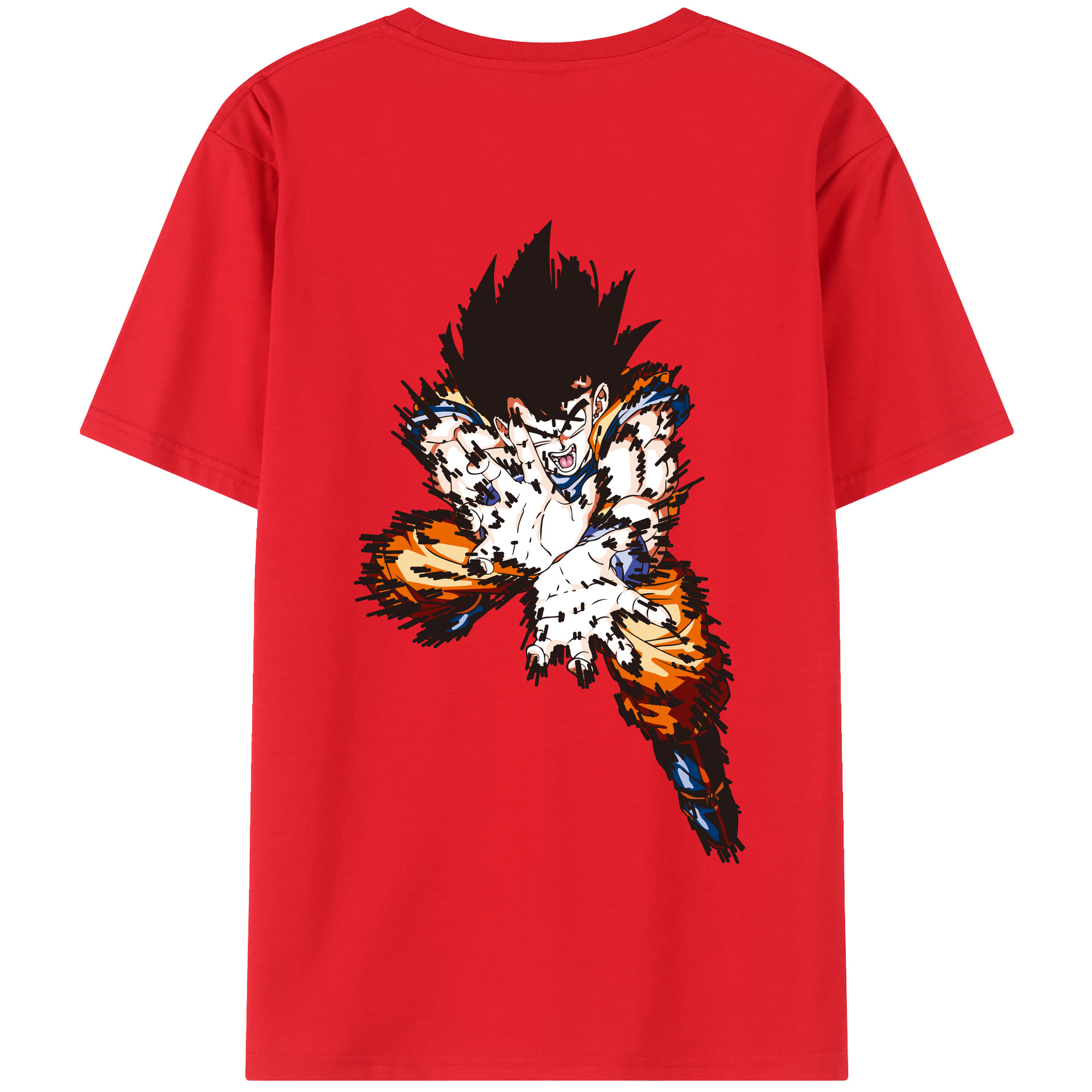 （画像用） ドラゴンボール 孫悟空（そん ごくう）Son Goku カカロット DRAGON BALL Kakarotto 綿100％半袖Tシャツ（背面プリント）