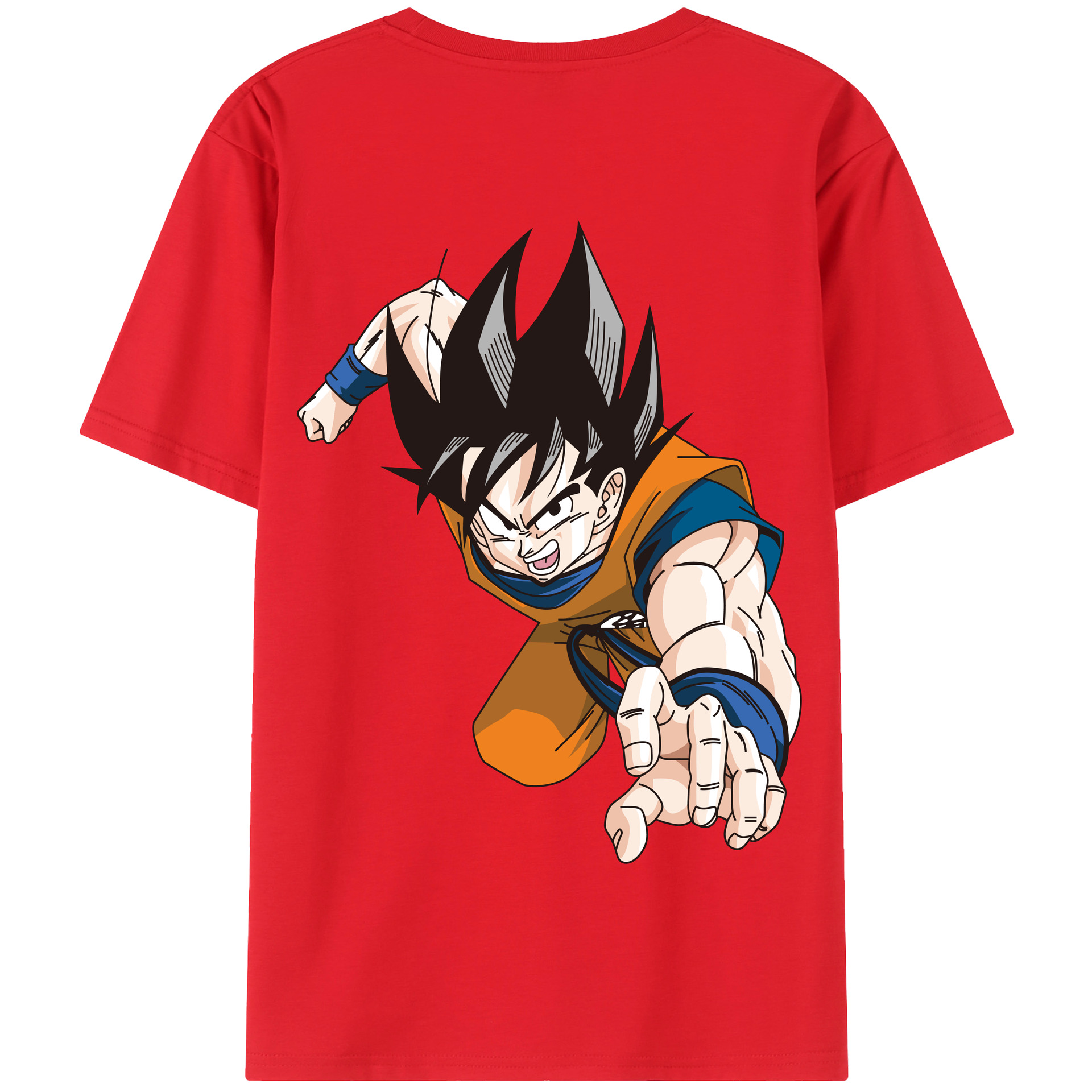 （画像用） ドラゴンボール 孫悟空（そん ごくう）Son Goku カカロット DRAGON BALL Kakarotto 綿100％半袖Tシャツ（背面プリント）