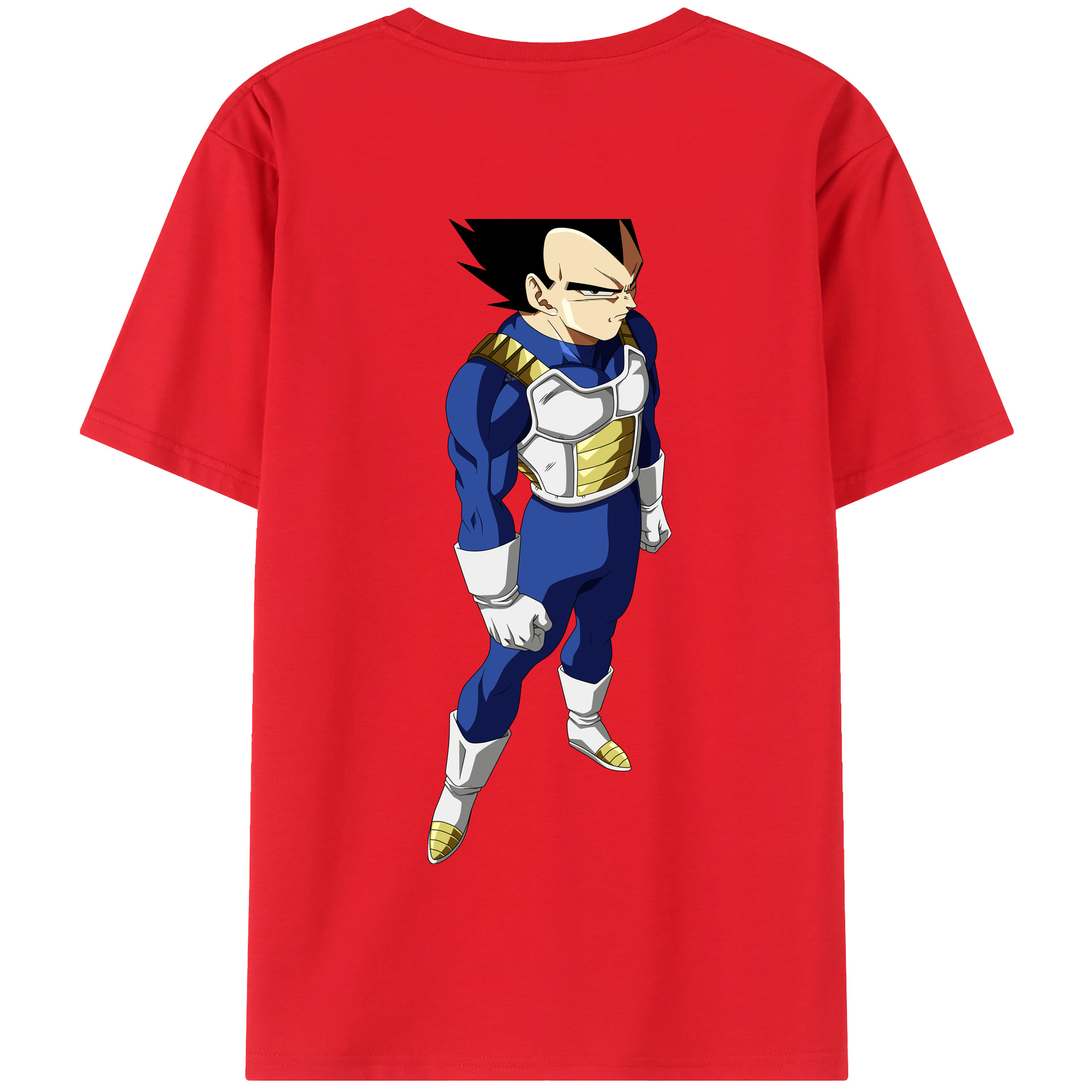 （画像用） ドラゴンボール ベジータ四世（Bejīta Yonsei）DRAGON BALL Vegeta IV 綿100％半袖Tシャツ（背面プリント）