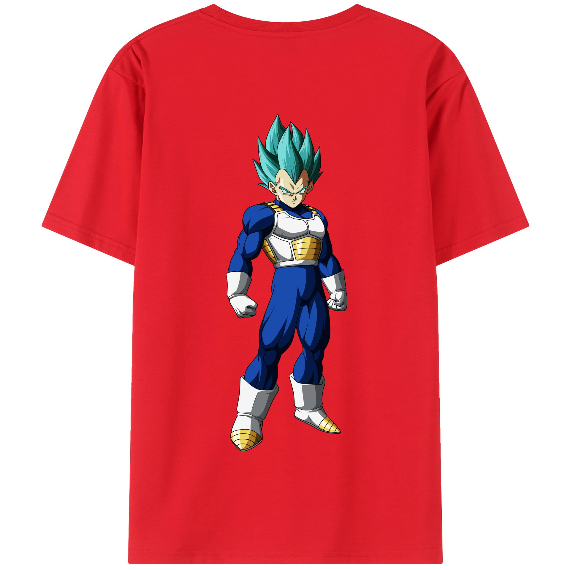 （画像用） ドラゴンボール ベジータ四世（Bejīta Yonsei）DRAGON BALL Vegeta IV 綿100％半袖Tシャツ（背面プリント）
