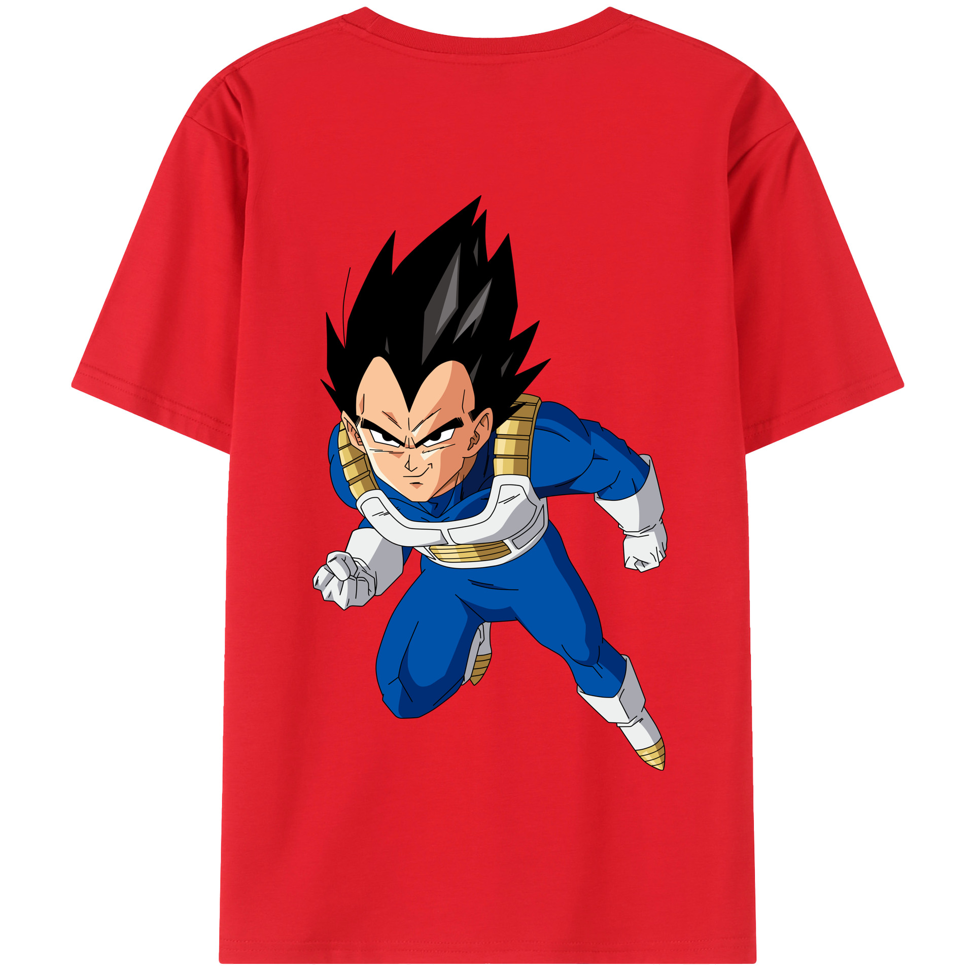（画像用） ドラゴンボール ベジータ四世（Bejīta Yonsei）DRAGON BALL Vegeta IV 綿100％半袖Tシャツ（背面プリント）
