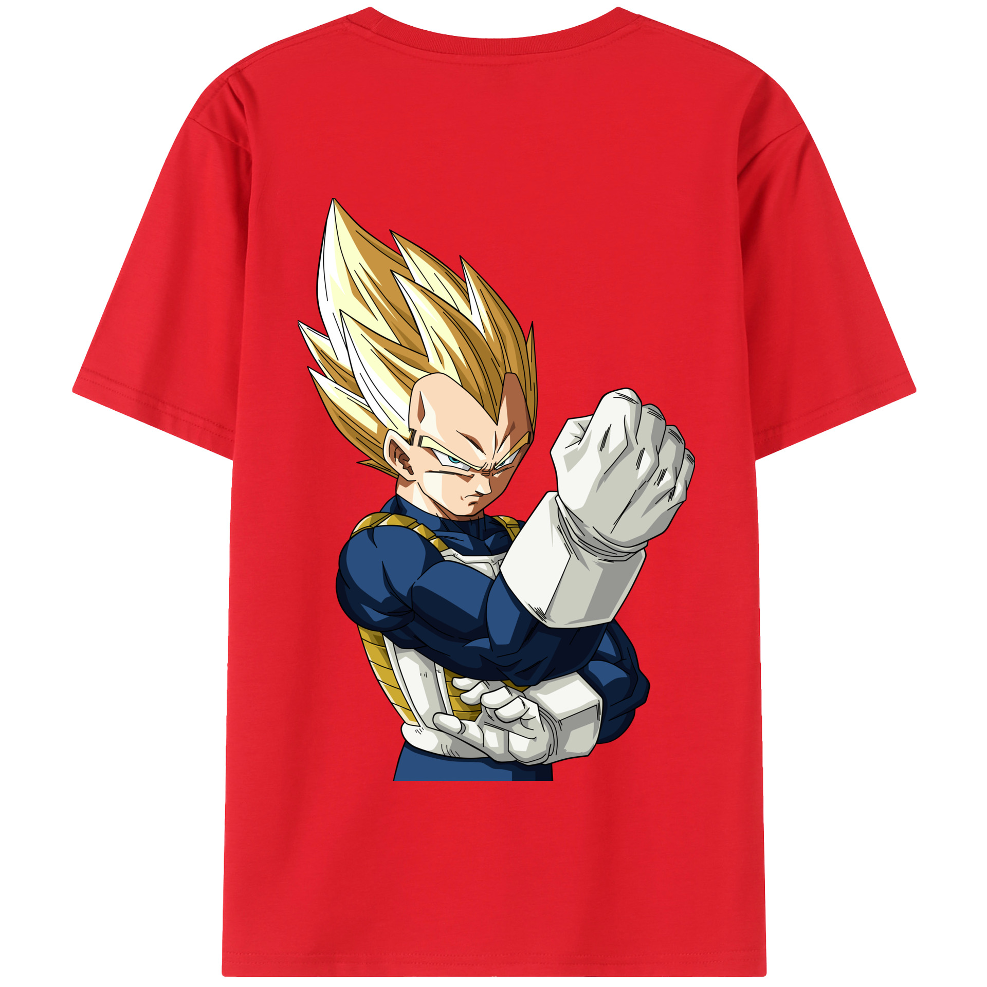 （画像用） ドラゴンボール ベジータ四世（Bejīta Yonsei）DRAGON BALL Vegeta IV 綿100％半袖Tシャツ（背面プリント）