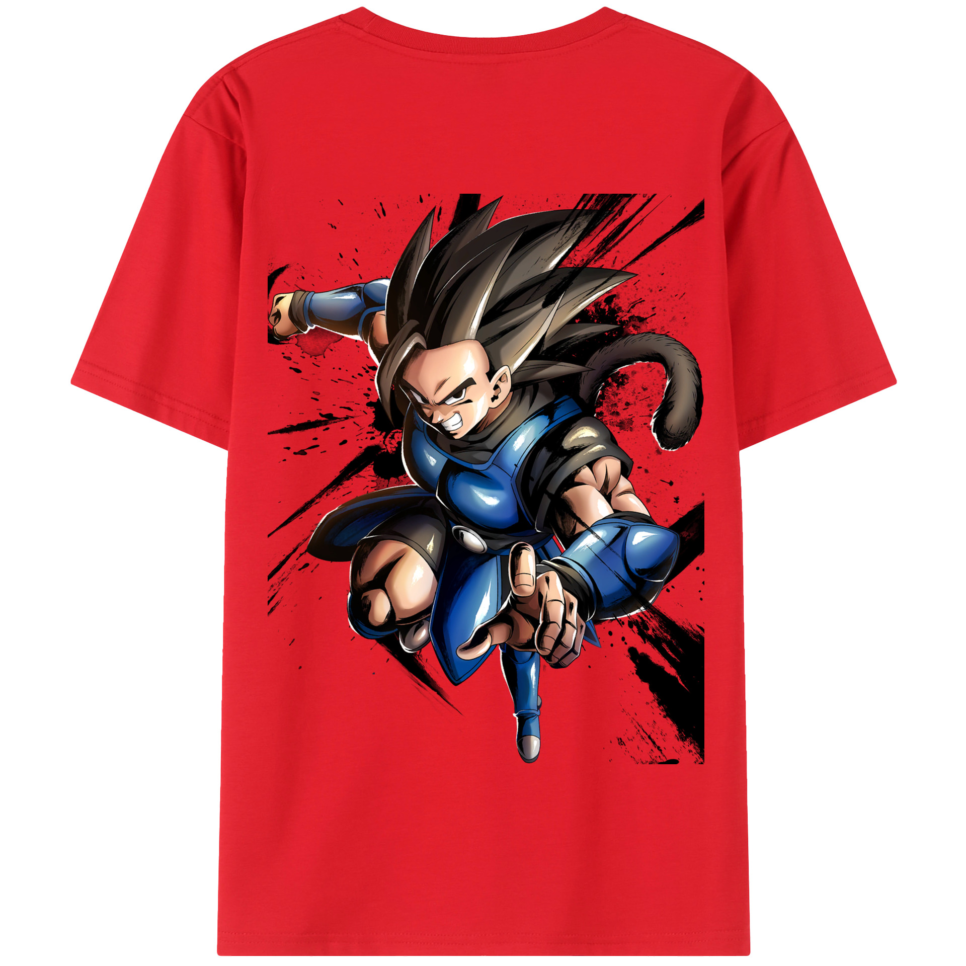 （画像用） ドラゴンボール ベジータ四世（Bejīta Yonsei）DRAGON BALL Vegeta IV 綿100％半袖Tシャツ（背面プリント）