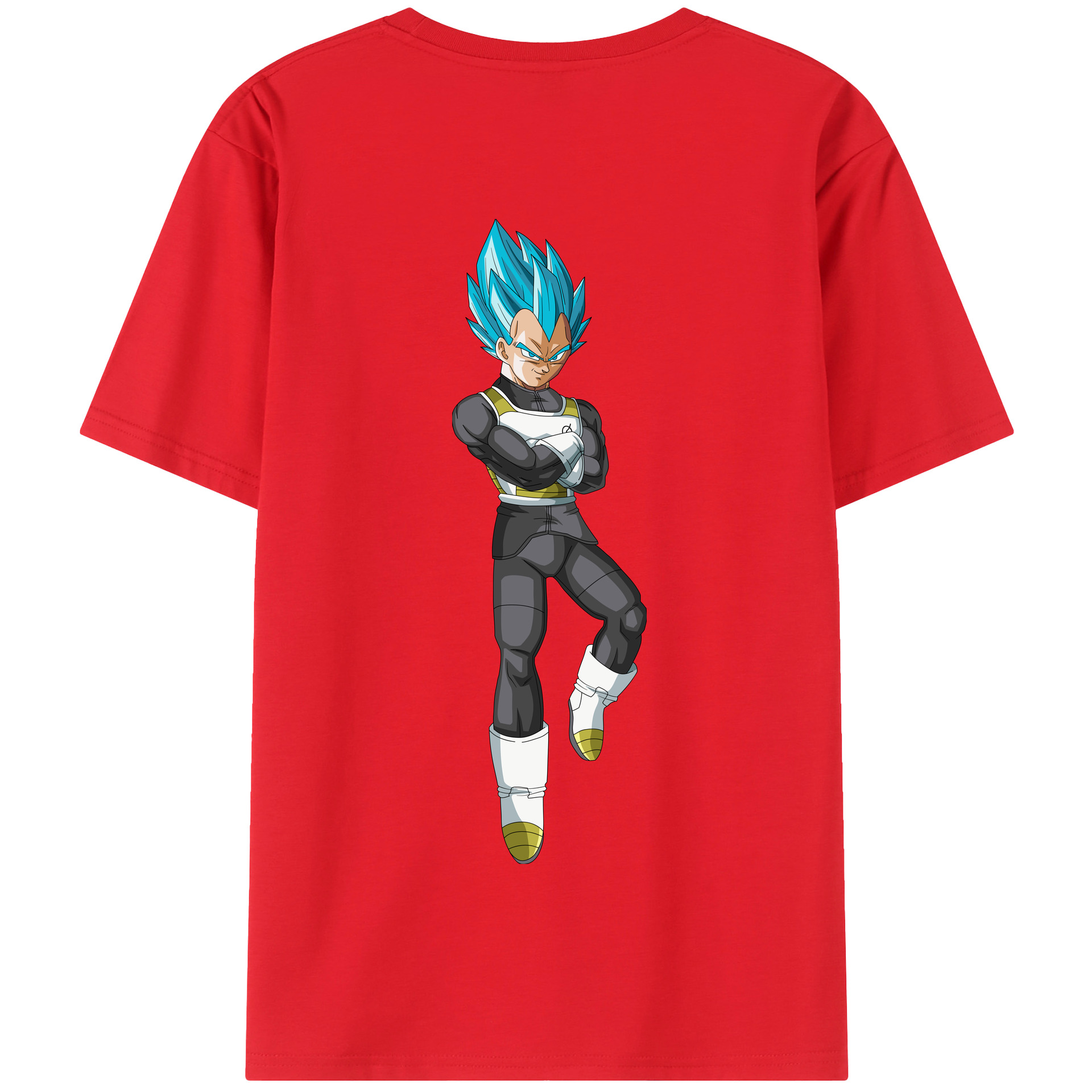 （画像用） ドラゴンボール ベジータ四世（Bejīta Yonsei）DRAGON BALL Vegeta IV 綿100％半袖Tシャツ（背面プリント）