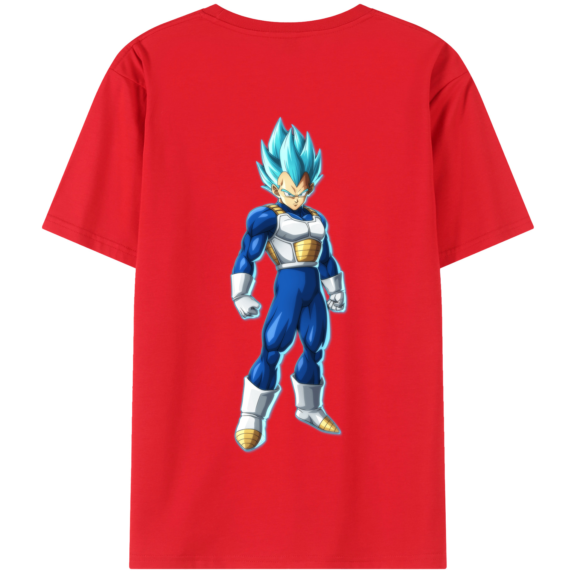 （画像用） ドラゴンボール ベジータ四世（Bejīta Yonsei）DRAGON BALL Vegeta IV 綿100％半袖Tシャツ（背面プリント）