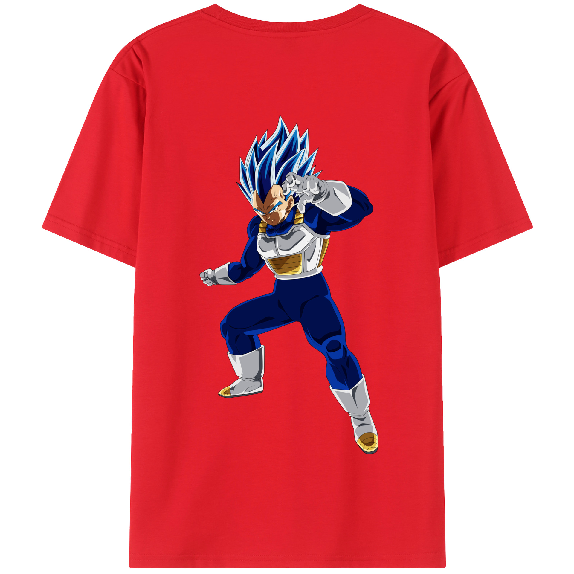（画像用） ドラゴンボール ベジータ四世（Bejīta Yonsei）DRAGON BALL Vegeta IV 綿100％半袖Tシャツ（背面プリント）