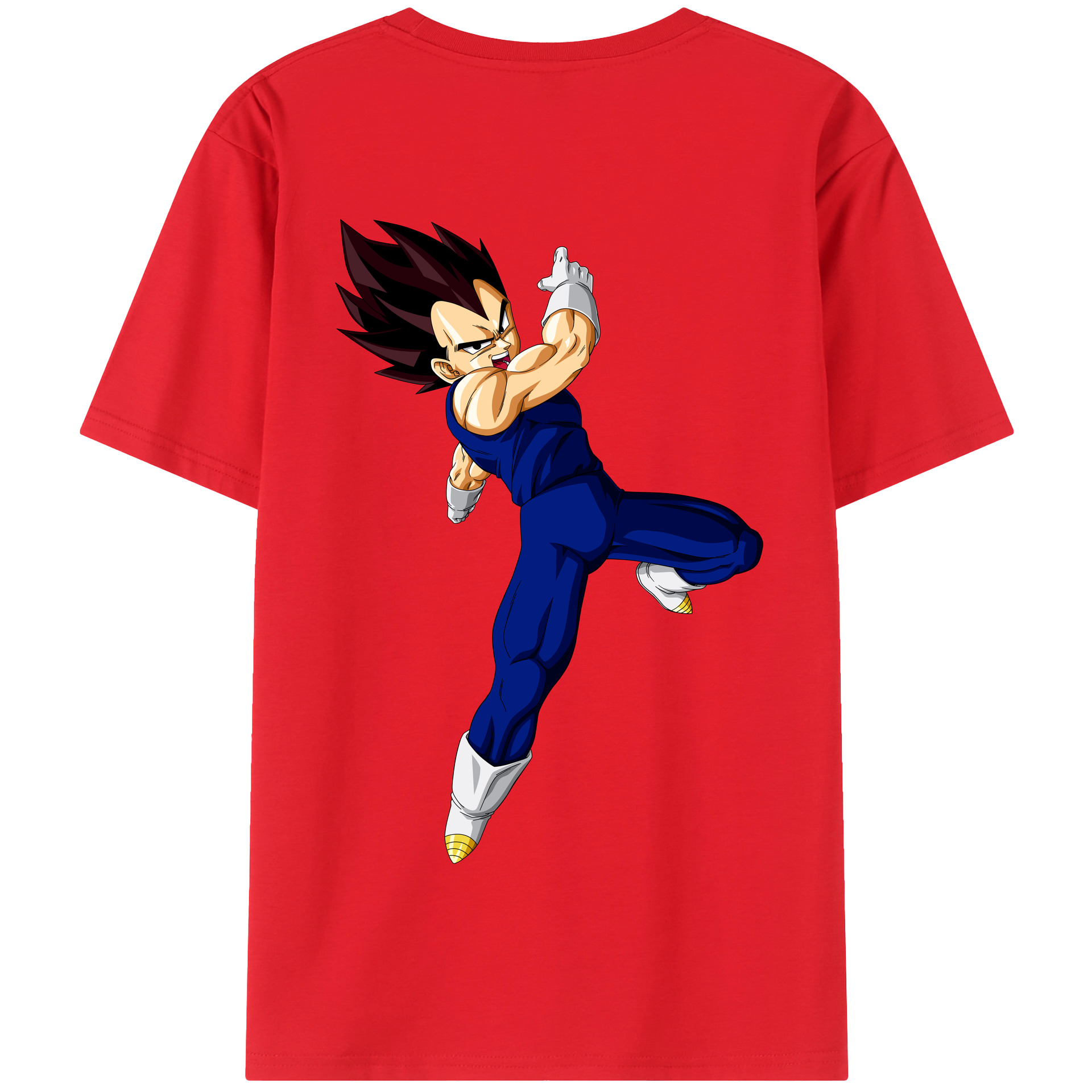 （画像用） ドラゴンボール ベジータ四世（Bejīta Yonsei）DRAGON BALL Vegeta IV 綿100％半袖Tシャツ（背面プリント）