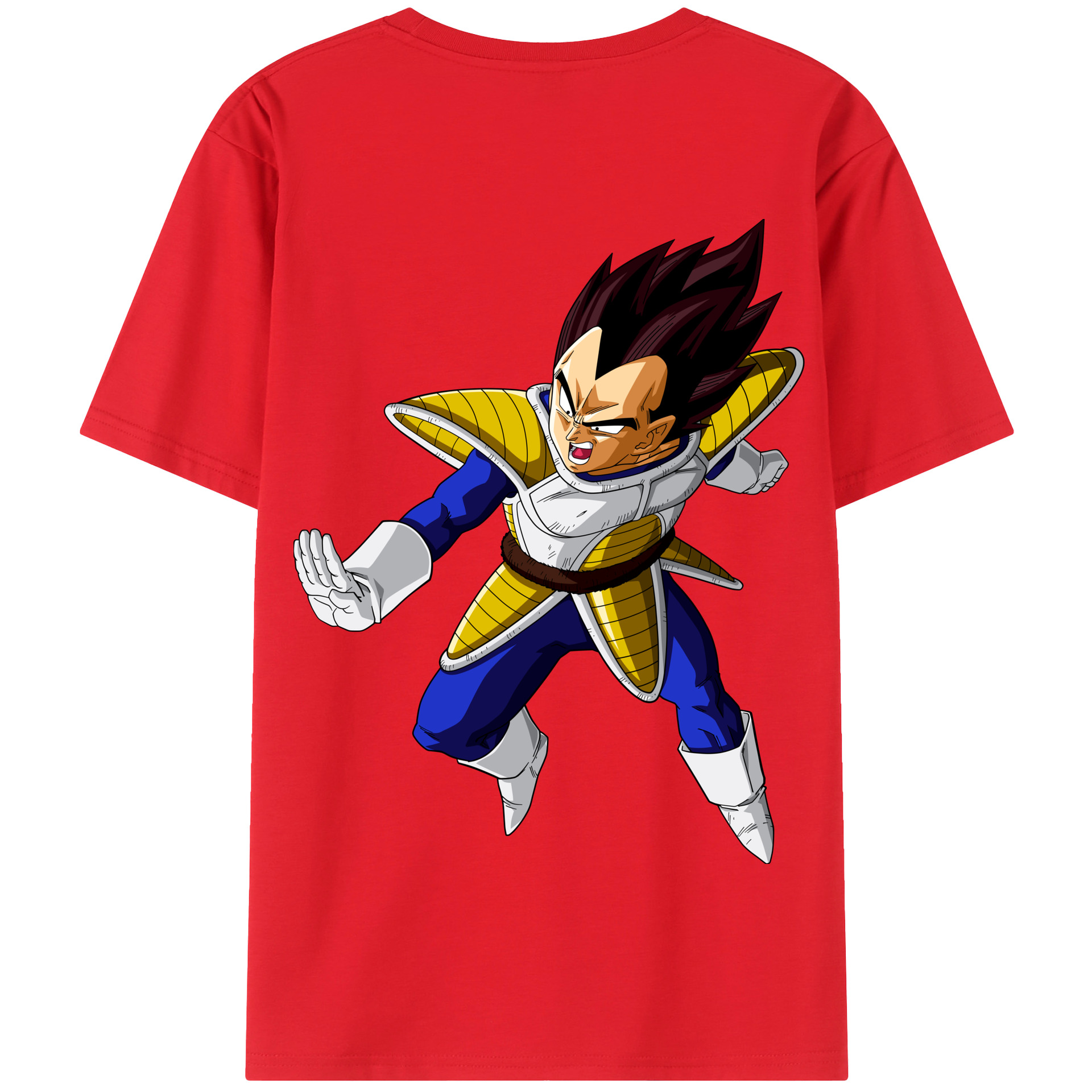 （画像用） ドラゴンボール ベジータ四世（Bejīta Yonsei）DRAGON BALL Vegeta IV 綿100％半袖Tシャツ（背面プリント）