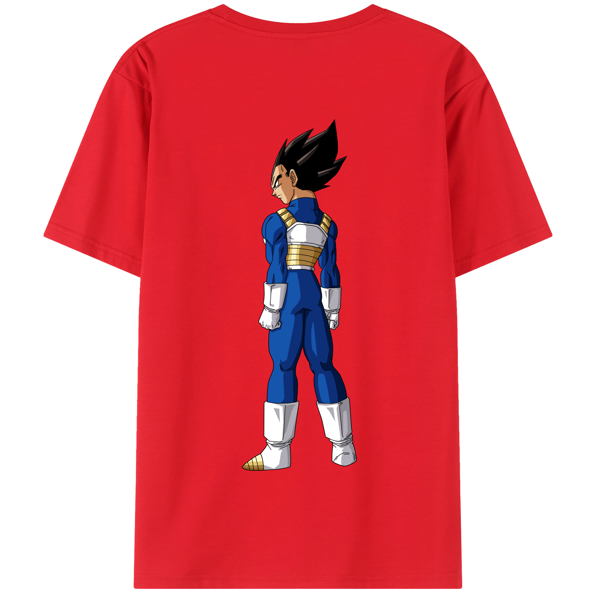 （画像用） ドラゴンボール ベジータ四世（Bejīta Yonsei）DRAGON BALL Vegeta IV 綿100％半袖Tシャツ（背面プリント）