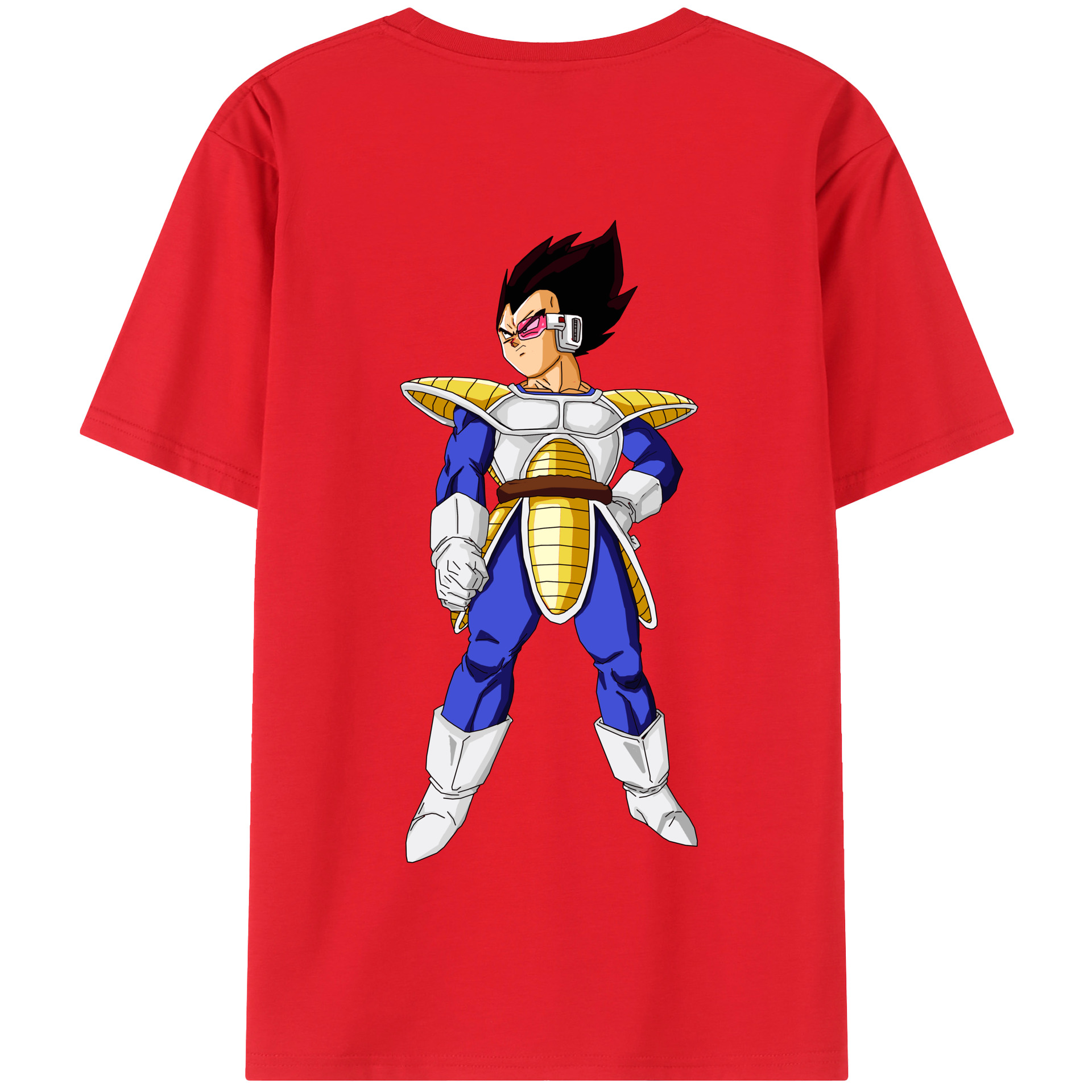 （画像用） ドラゴンボール ベジータ四世（Bejīta Yonsei）DRAGON BALL Vegeta IV 綿100％半袖Tシャツ（背面プリント）