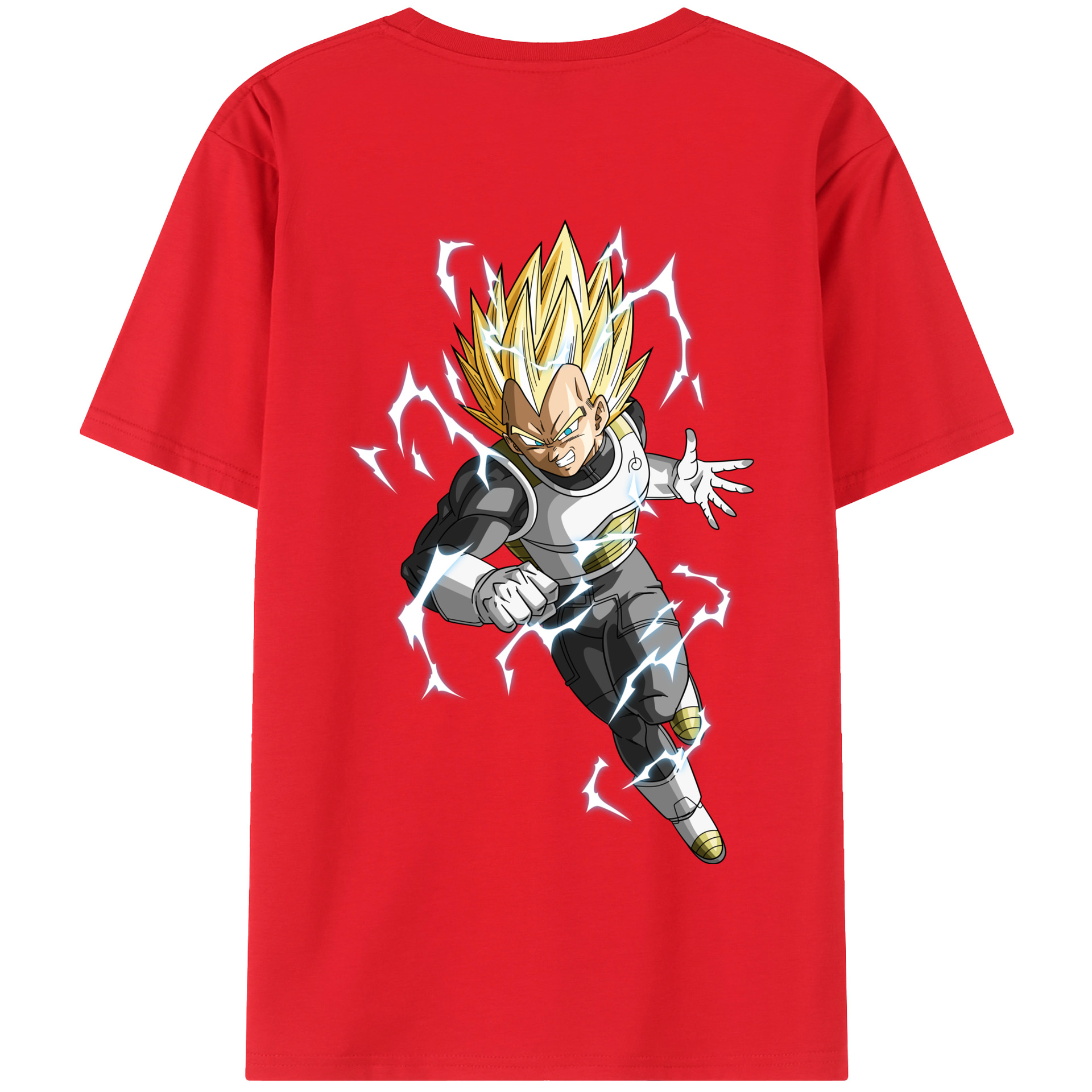 （画像用） ドラゴンボール ベジータ四世（Bejīta Yonsei）DRAGON BALL Vegeta IV 綿100％半袖Tシャツ（背面プリント）