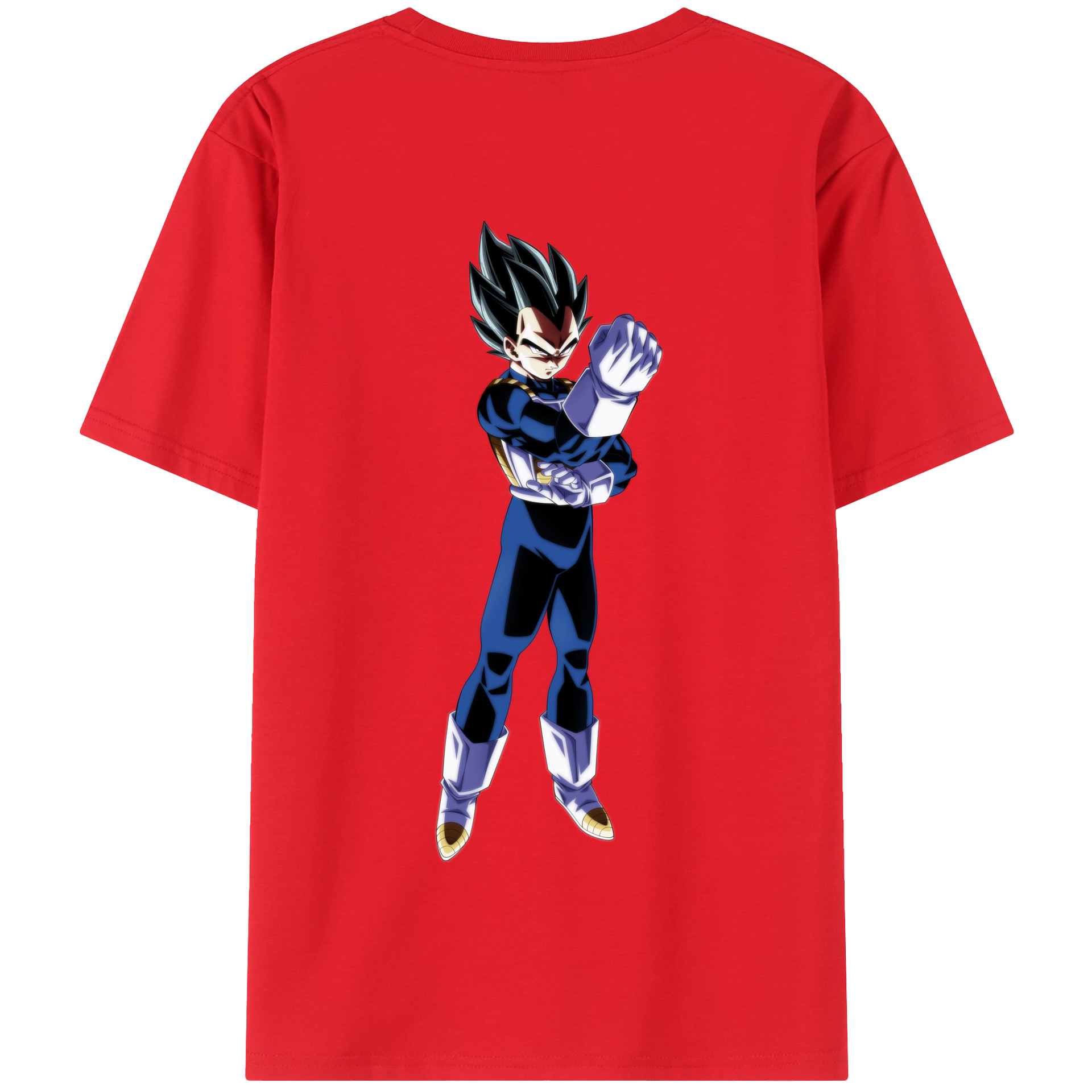 （画像用） ドラゴンボール ベジータ四世（Bejīta Yonsei）DRAGON BALL Vegeta IV 綿100％半袖Tシャツ（背面プリント）