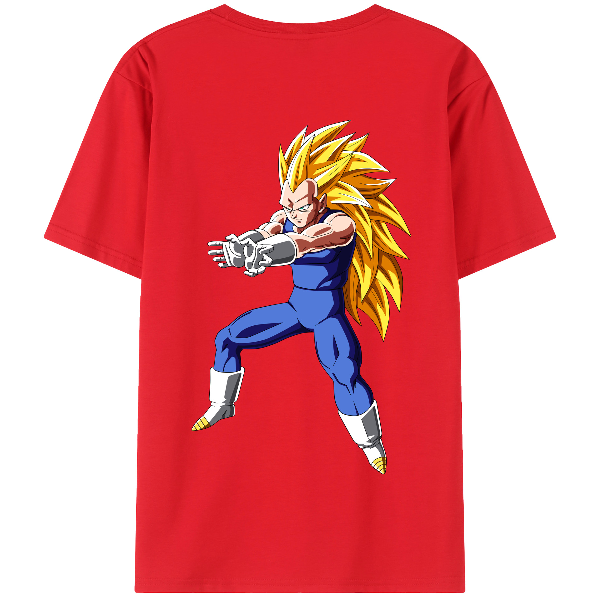 （画像用） ドラゴンボール ベジータ四世（Bejīta Yonsei）DRAGON BALL Vegeta IV 綿100％半袖Tシャツ（背面プリント）