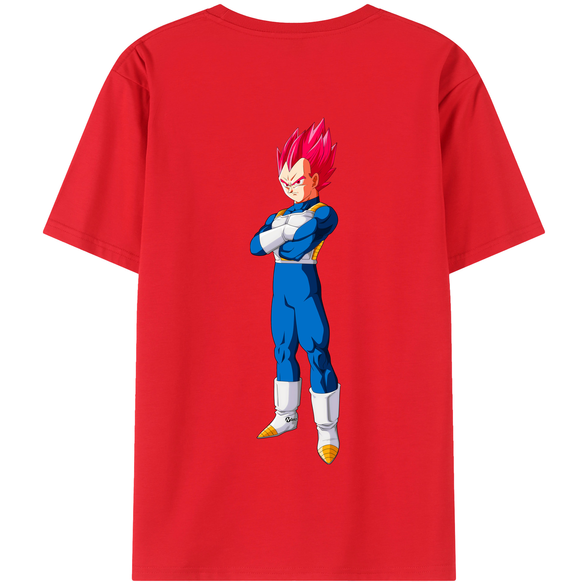 （画像用） ドラゴンボール ベジータ四世（Bejīta Yonsei）DRAGON BALL Vegeta IV 綿100％半袖Tシャツ（背面プリント）