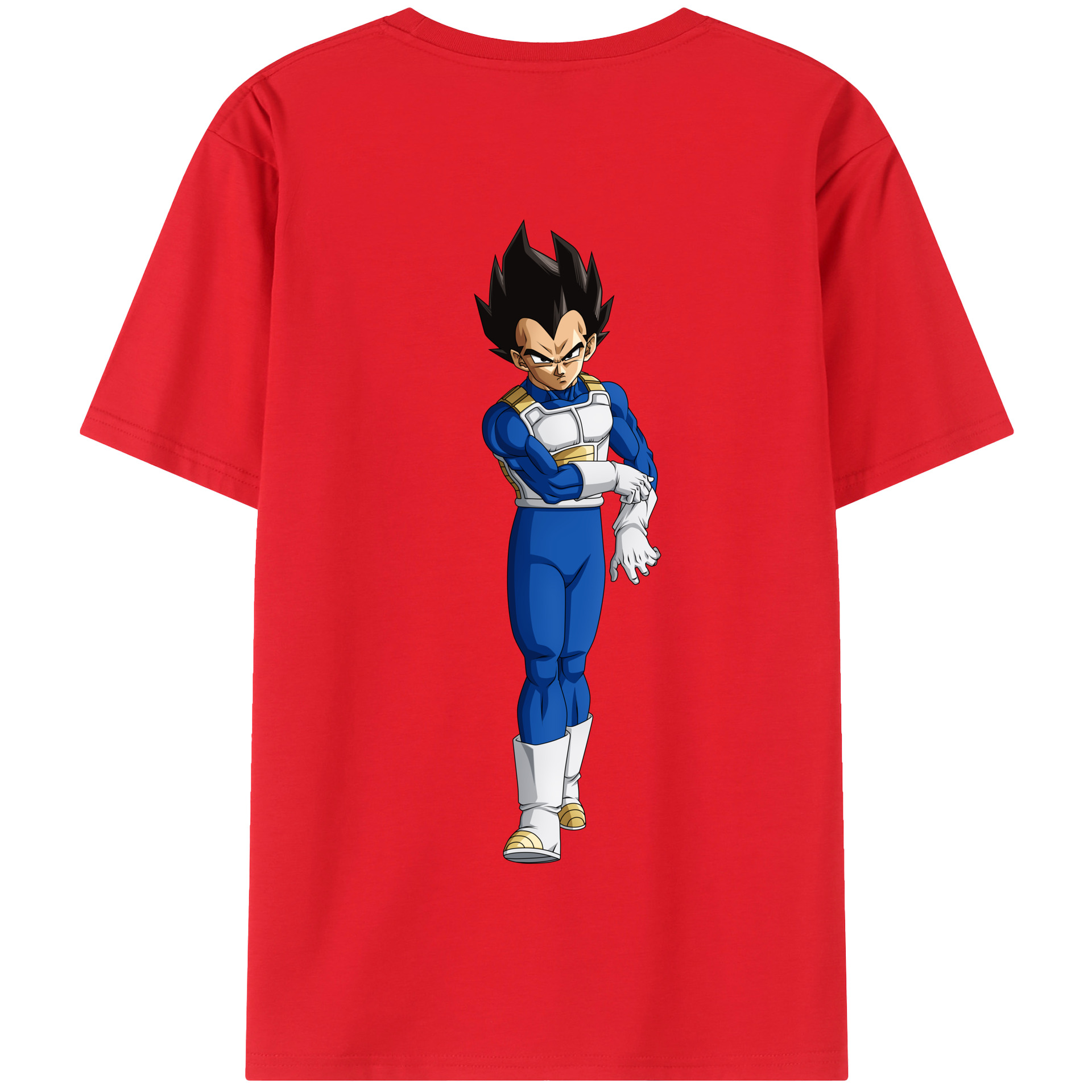 （画像用） ドラゴンボール ベジータ四世（Bejīta Yonsei）DRAGON BALL Vegeta IV 綿100％半袖Tシャツ（背面プリント）