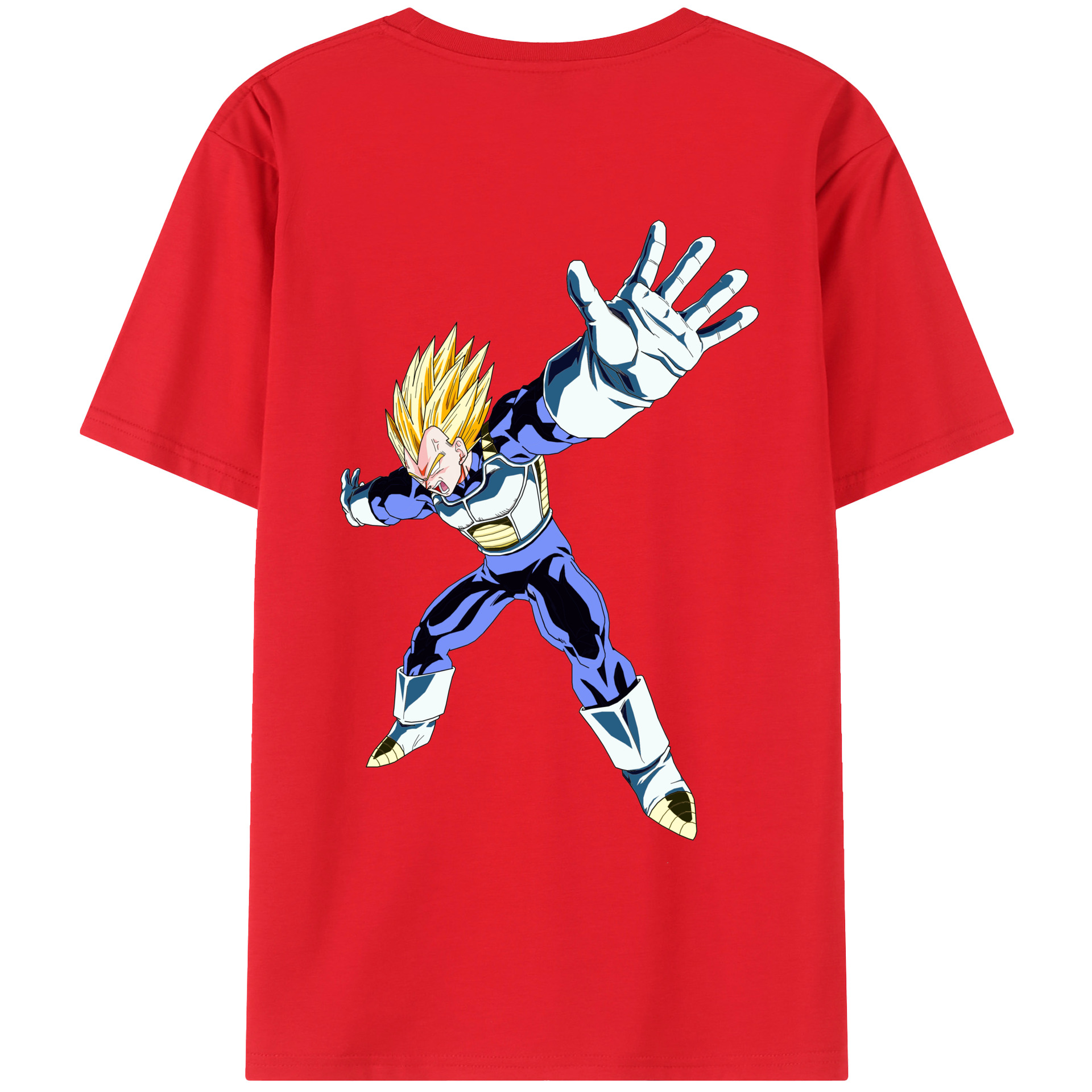 （画像用） ドラゴンボール ベジータ四世（Bejīta Yonsei）DRAGON BALL Vegeta IV 綿100％半袖Tシャツ（背面プリント）