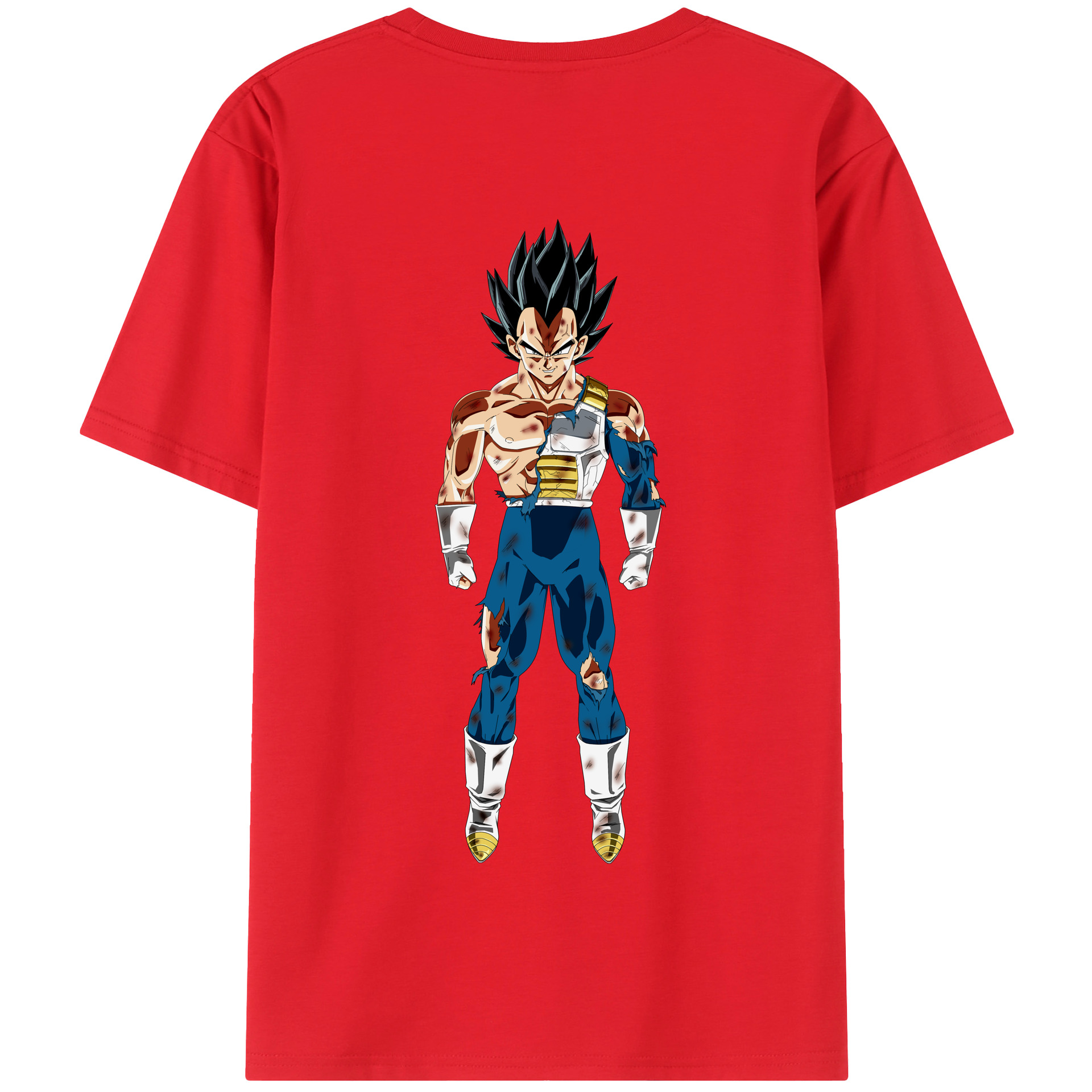（画像用） ドラゴンボール ベジータ四世（Bejīta Yonsei）DRAGON BALL Vegeta IV 綿100％半袖Tシャツ（背面プリント）