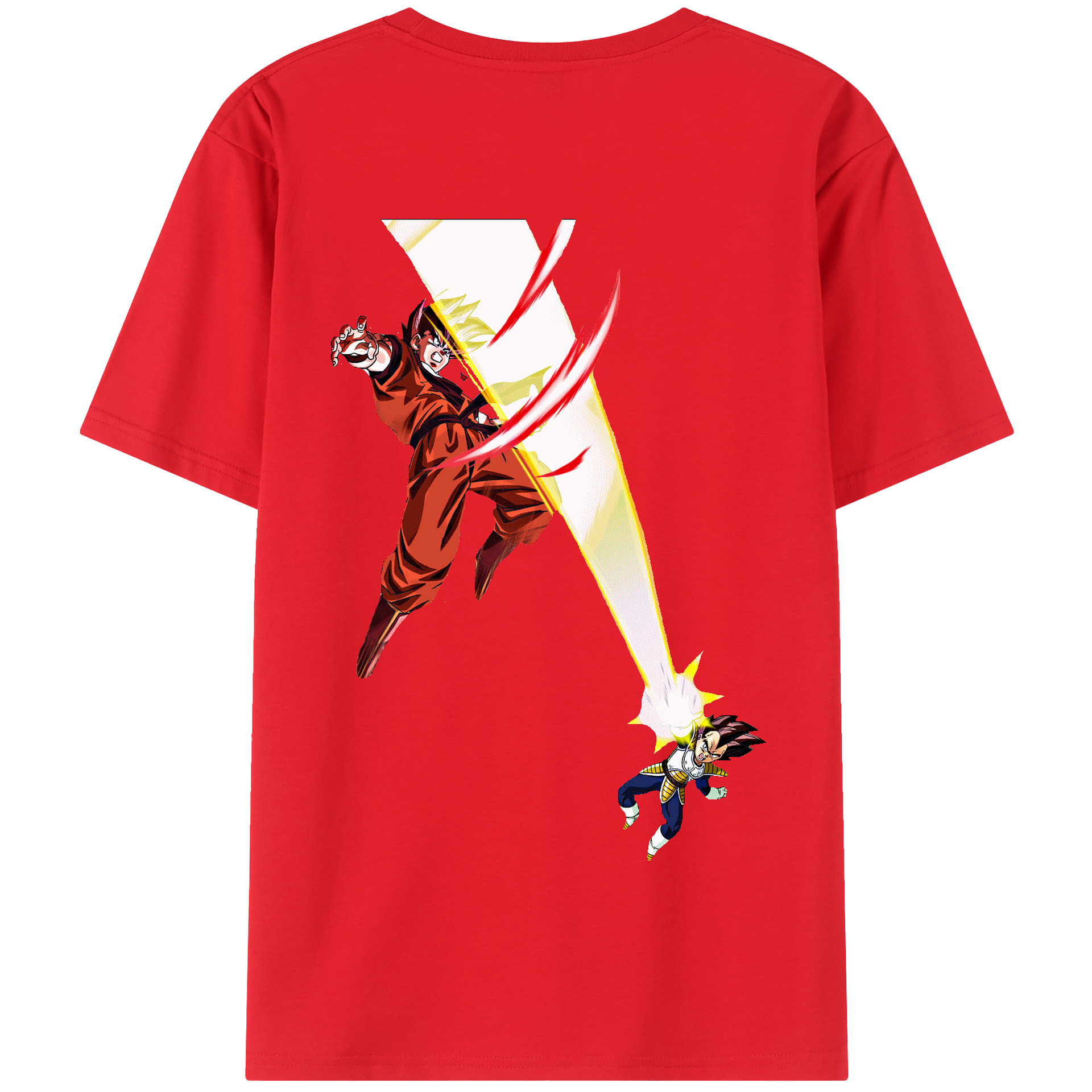 （画像用） ドラゴンボール ベジータ四世（Bejīta Yonsei）DRAGON BALL Vegeta IV 綿100％半袖Tシャツ（背面プリント）