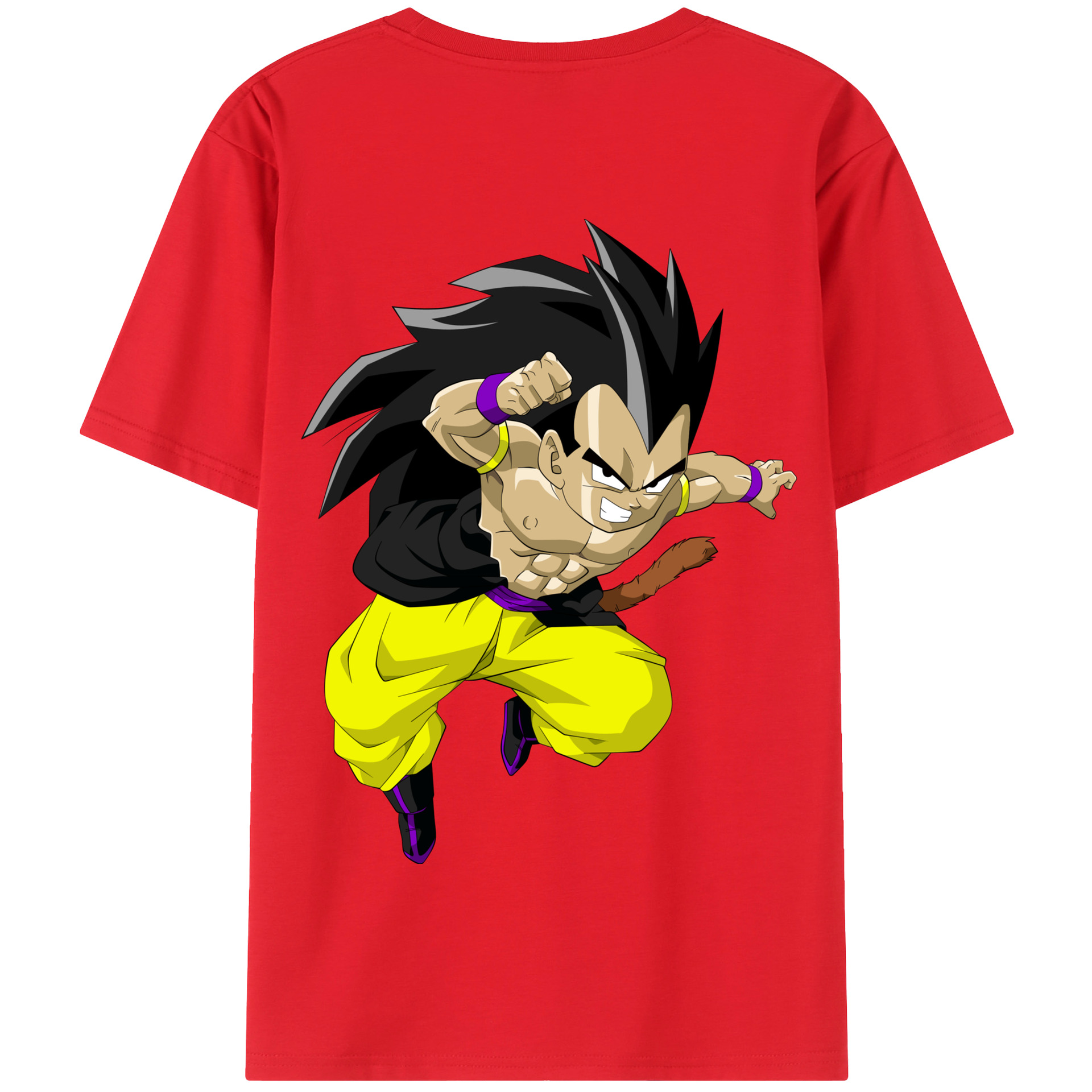 （画像用） ドラゴンボール ベジータ四世（Bejīta Yonsei）DRAGON BALL Vegeta IV 綿100％半袖Tシャツ（背面プリント）