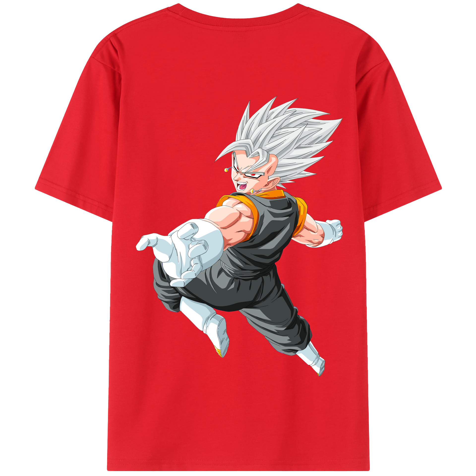 （画像用） ドラゴンボール ベジータ四世（Bejīta Yonsei）DRAGON BALL Vegeta IV 綿100％半袖Tシャツ（背面プリント）