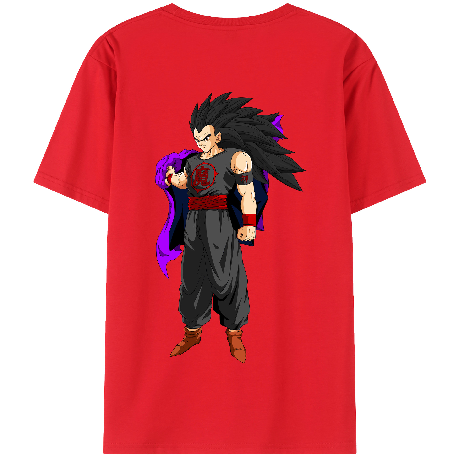（画像用） ドラゴンボール ベジータ四世（Bejīta Yonsei）DRAGON BALL Vegeta IV 綿100％半袖Tシャツ（背面プリント）