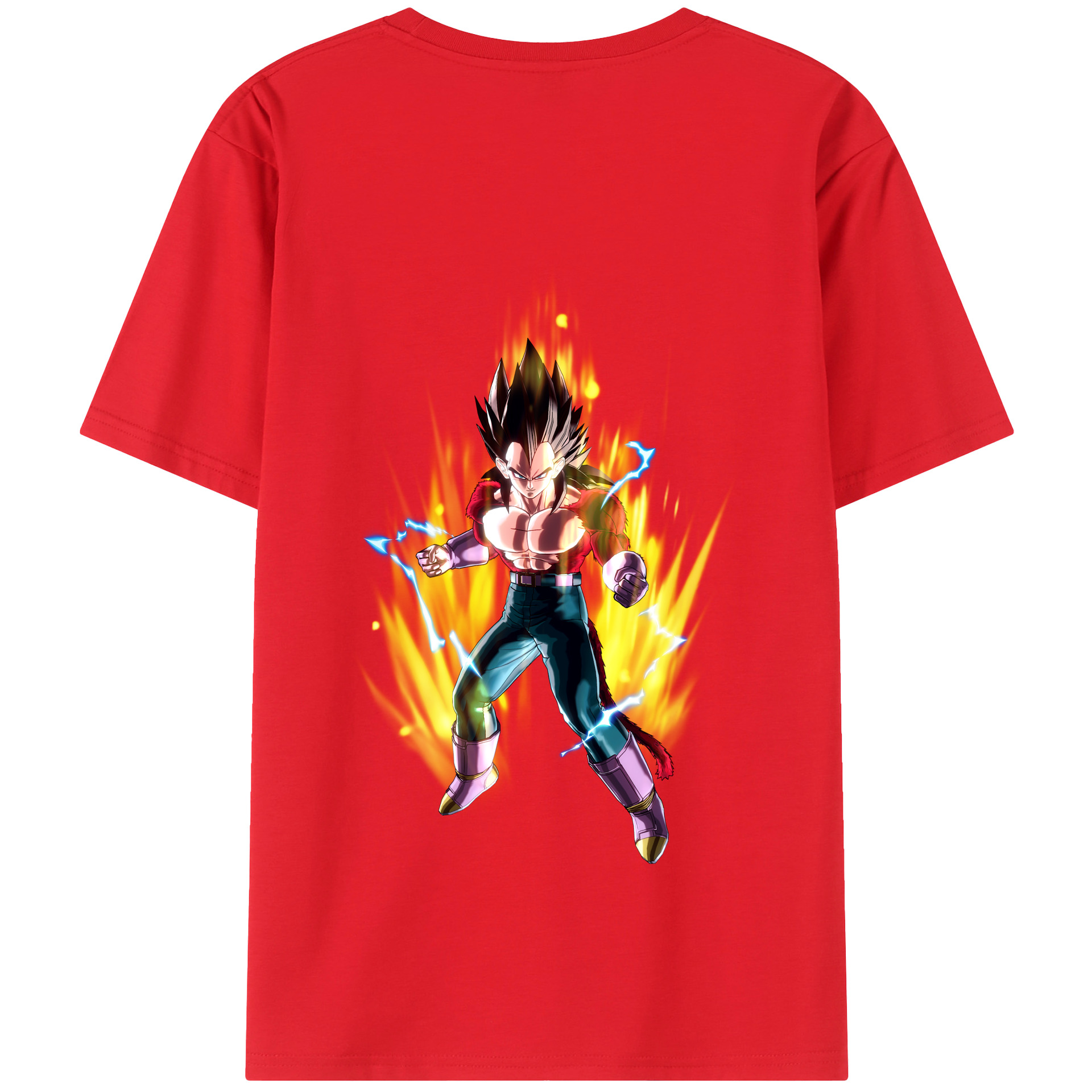 （画像用） ドラゴンボール ベジータ四世（Bejīta Yonsei）DRAGON BALL Vegeta IV 綿100％半袖Tシャツ（背面プリント）