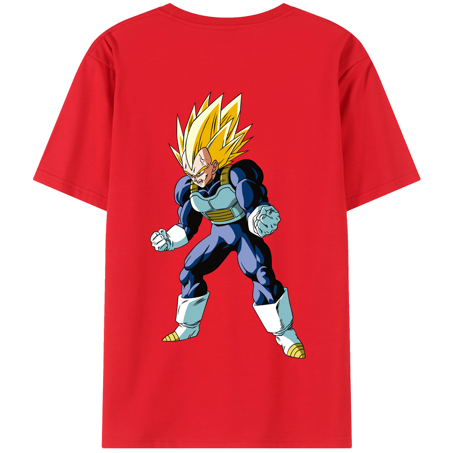 （画像用） ドラゴンボール ベジータ四世（Bejīta Yonsei）DRAGON BALL Vegeta IV 綿100％半袖Tシャツ（背面プリント）