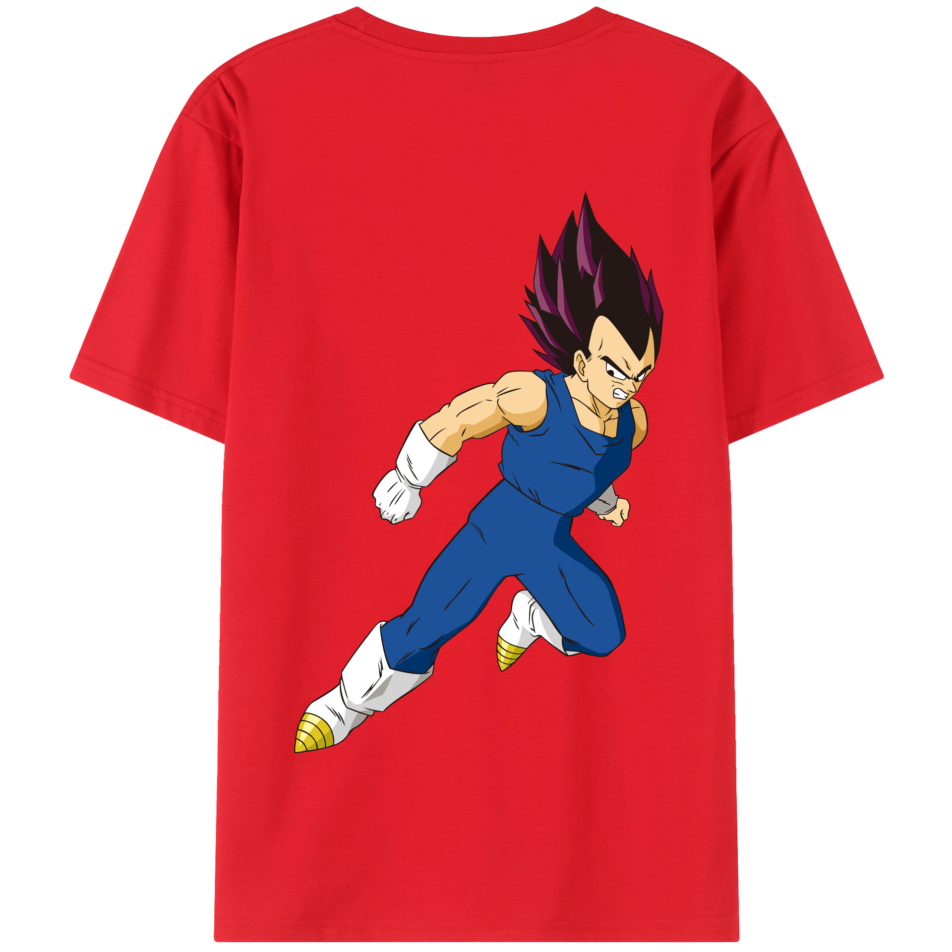 （画像用） ドラゴンボール ベジータ四世（Bejīta Yonsei）DRAGON BALL Vegeta IV 綿100％半袖Tシャツ（背面プリント）