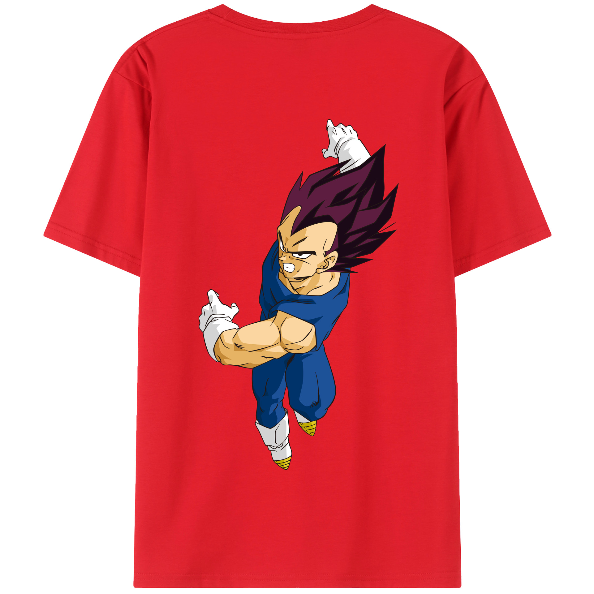 （画像用） ドラゴンボール ベジータ四世（Bejīta Yonsei）DRAGON BALL Vegeta IV 綿100％半袖Tシャツ（背面プリント）