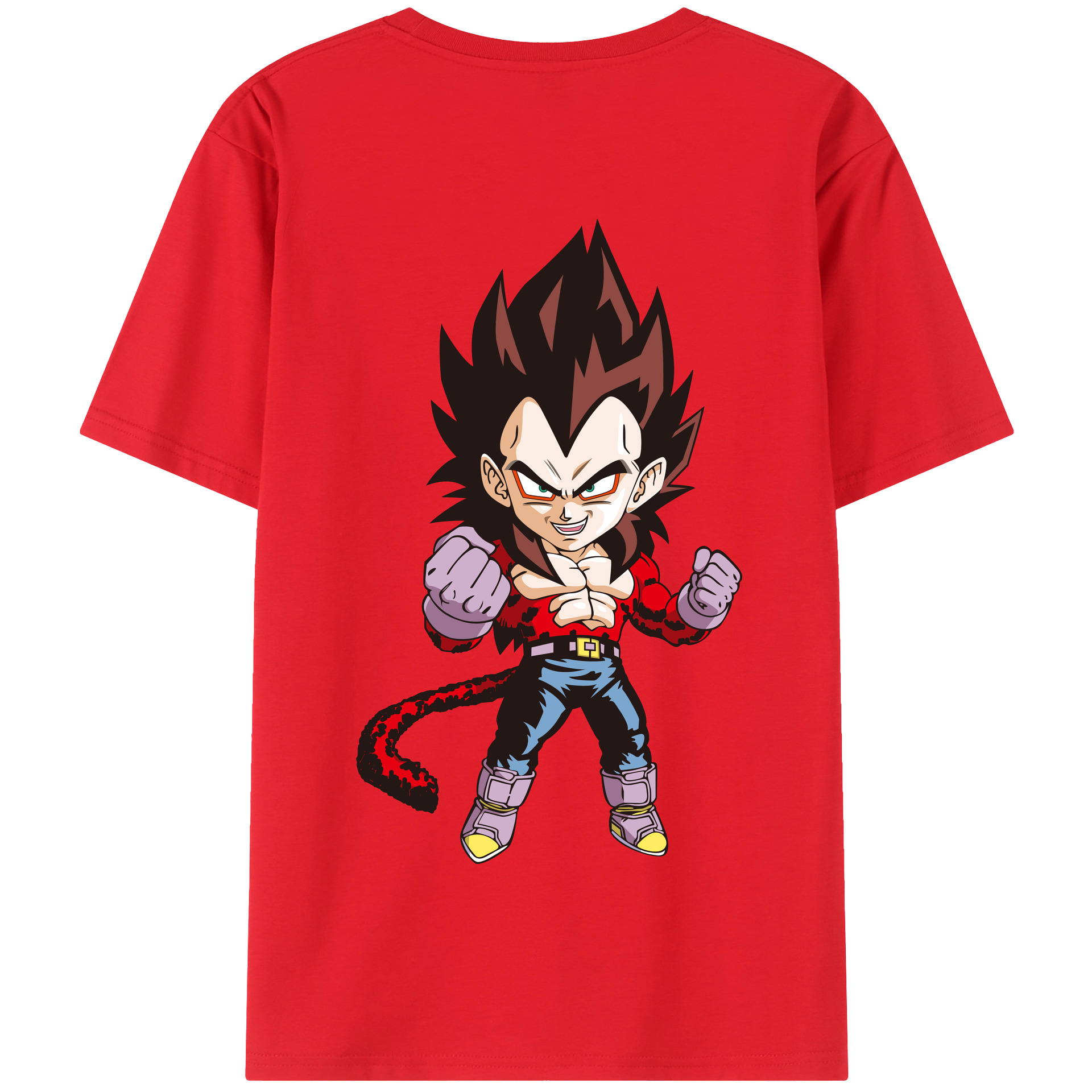 （画像用） ドラゴンボール ベジータ四世（Bejīta Yonsei）DRAGON BALL Vegeta IV 綿100％半袖Tシャツ（背面プリント）