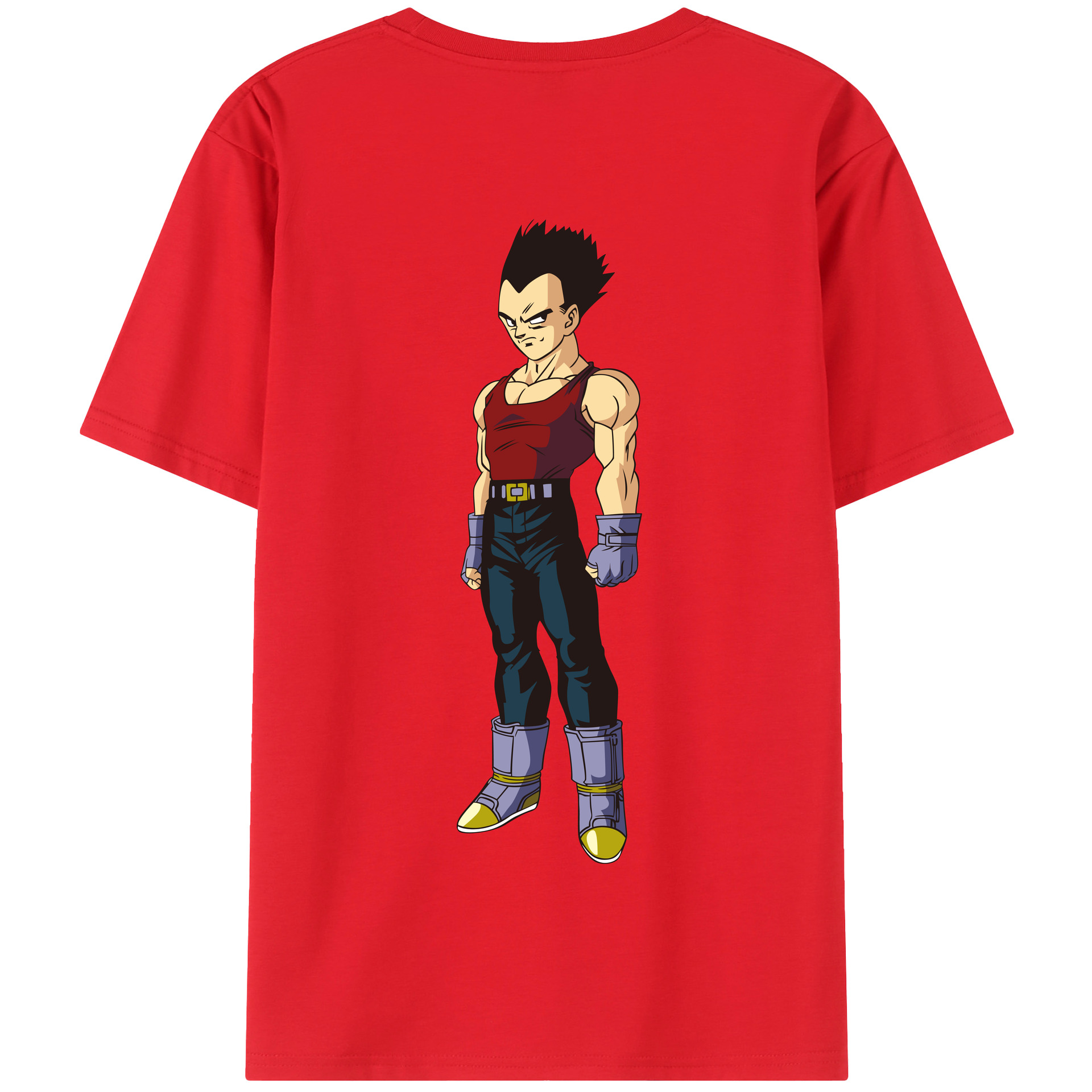 （画像用） ドラゴンボール ベジータ四世（Bejīta Yonsei）DRAGON BALL Vegeta IV 綿100％半袖Tシャツ（背面プリント）