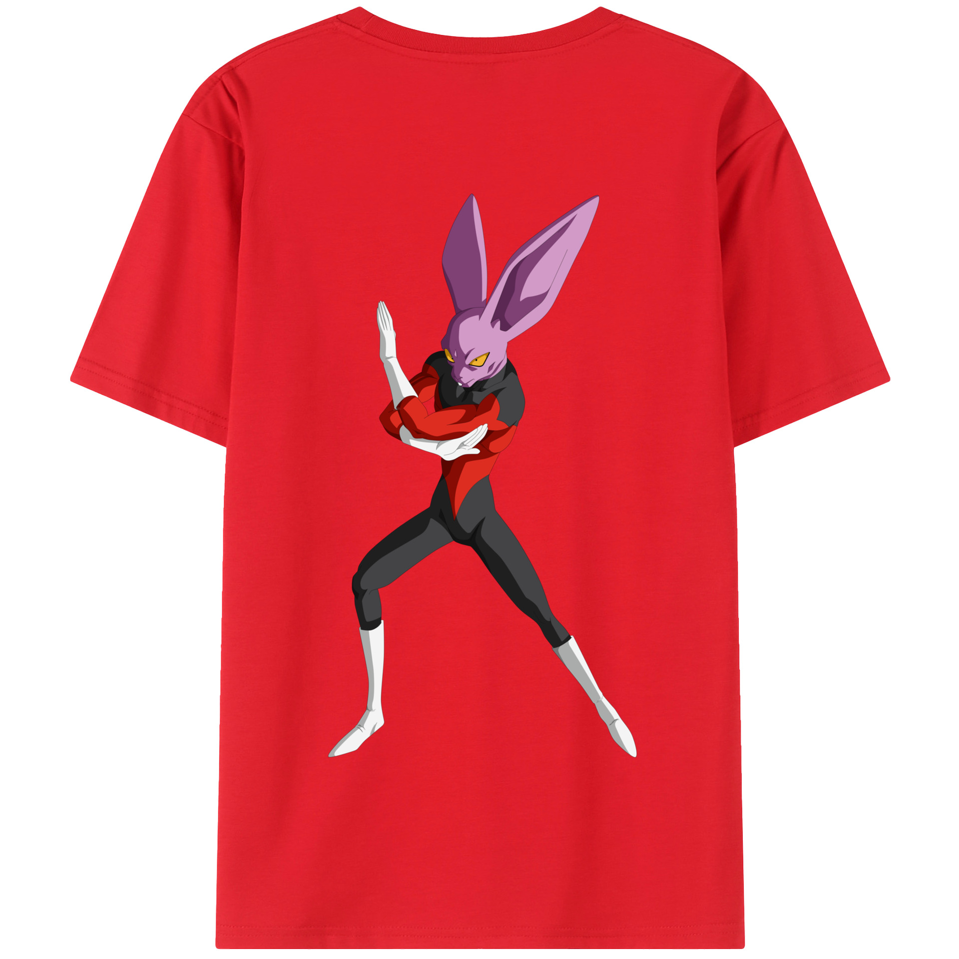 （画像用） ドラゴンボール ビルス 破壊神ビルス DRAGON BALL Beerus Birusu 綿100％半袖Tシャツ（背面プリント）