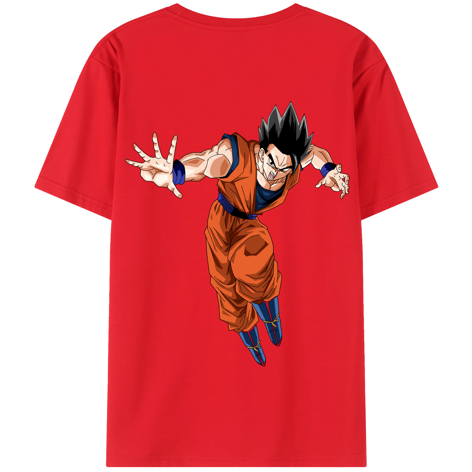 （画像用） ドラゴンボール 孫 悟飯（そんごはん）DRAGON BALL Son Gohan 綿100％半袖Tシャツ（背面プリント）