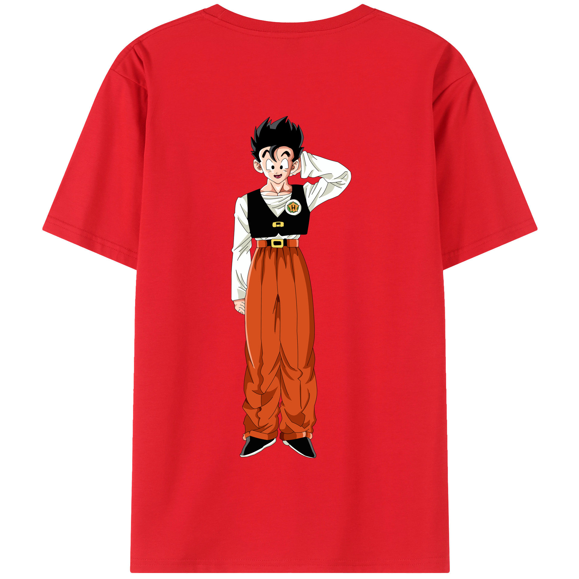 （画像用） ドラゴンボール 孫 悟飯（そんごはん）DRAGON BALL Son Gohan 綿100％半袖Tシャツ（背面プリント）