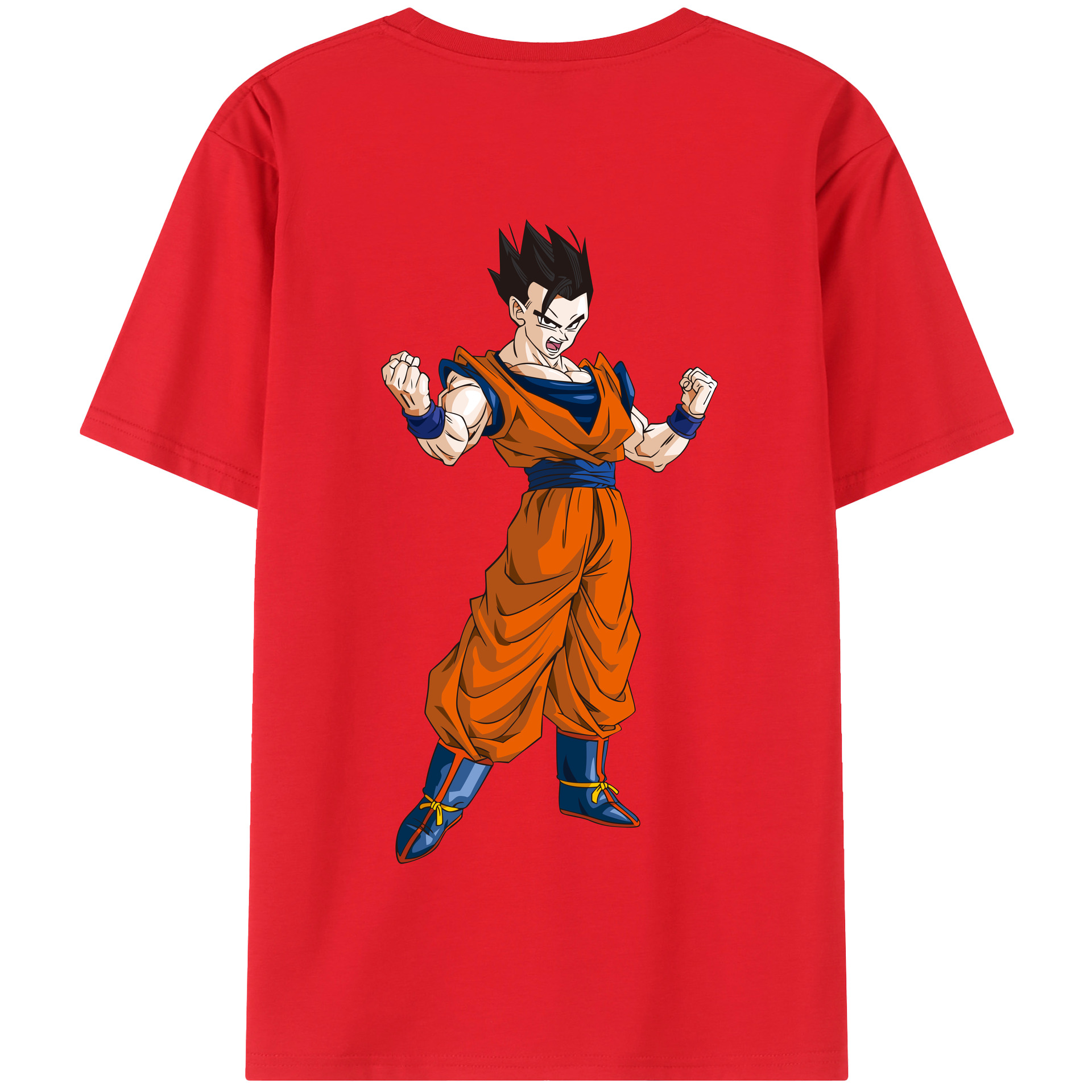 （画像用） ドラゴンボール 孫 悟飯（そんごはん）DRAGON BALL Son Gohan 綿100％半袖Tシャツ（背面プリント）
