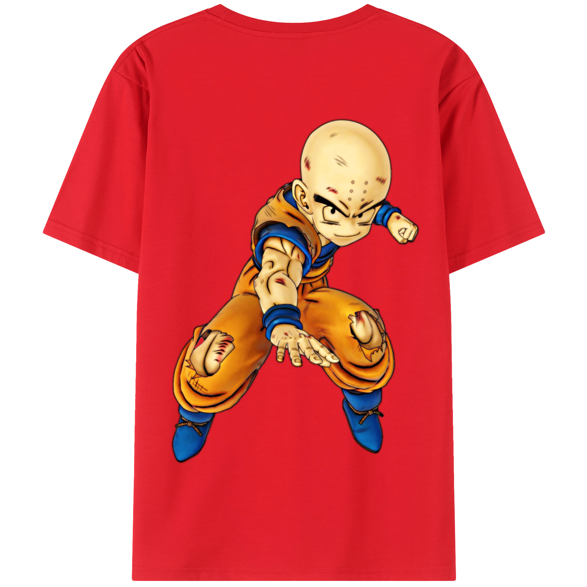 （画像用） ドラゴンボール クリリン DRAGON BALL krillin 綿100％半袖Tシャツ（背面プリント）