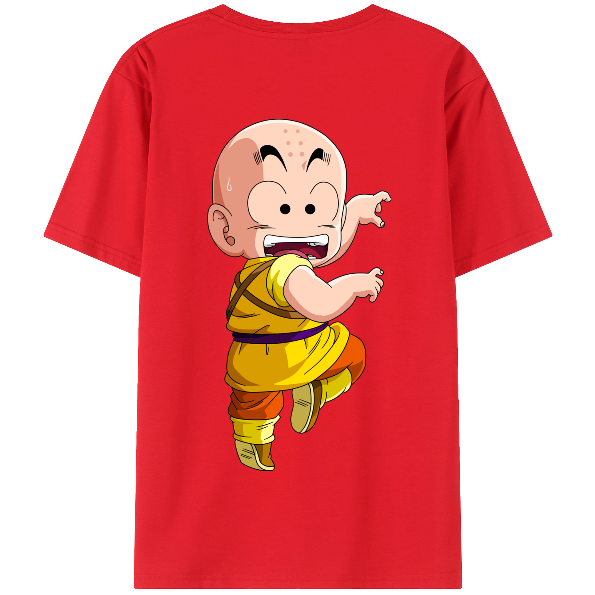 （画像用） ドラゴンボール クリリン DRAGON BALL krillin 綿100％半袖Tシャツ（背面プリント）
