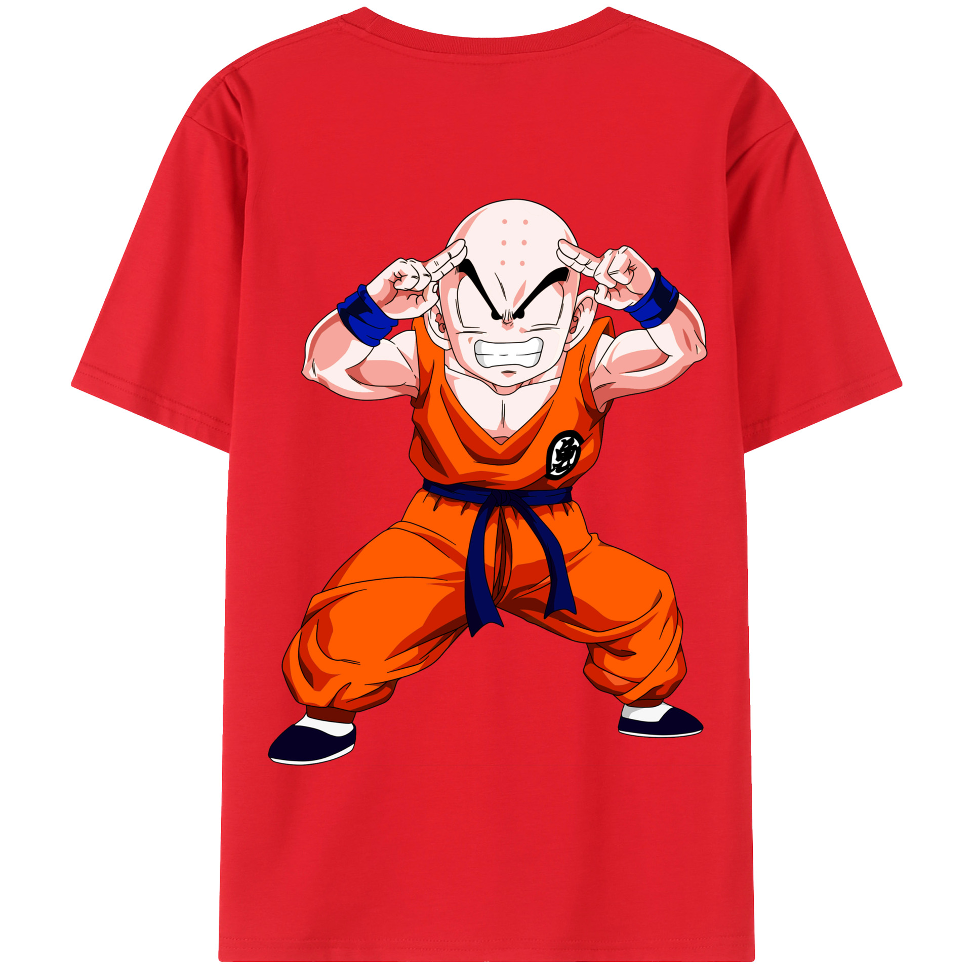 （画像用） ドラゴンボール クリリン DRAGON BALL krillin 綿100％半袖Tシャツ（背面プリント）