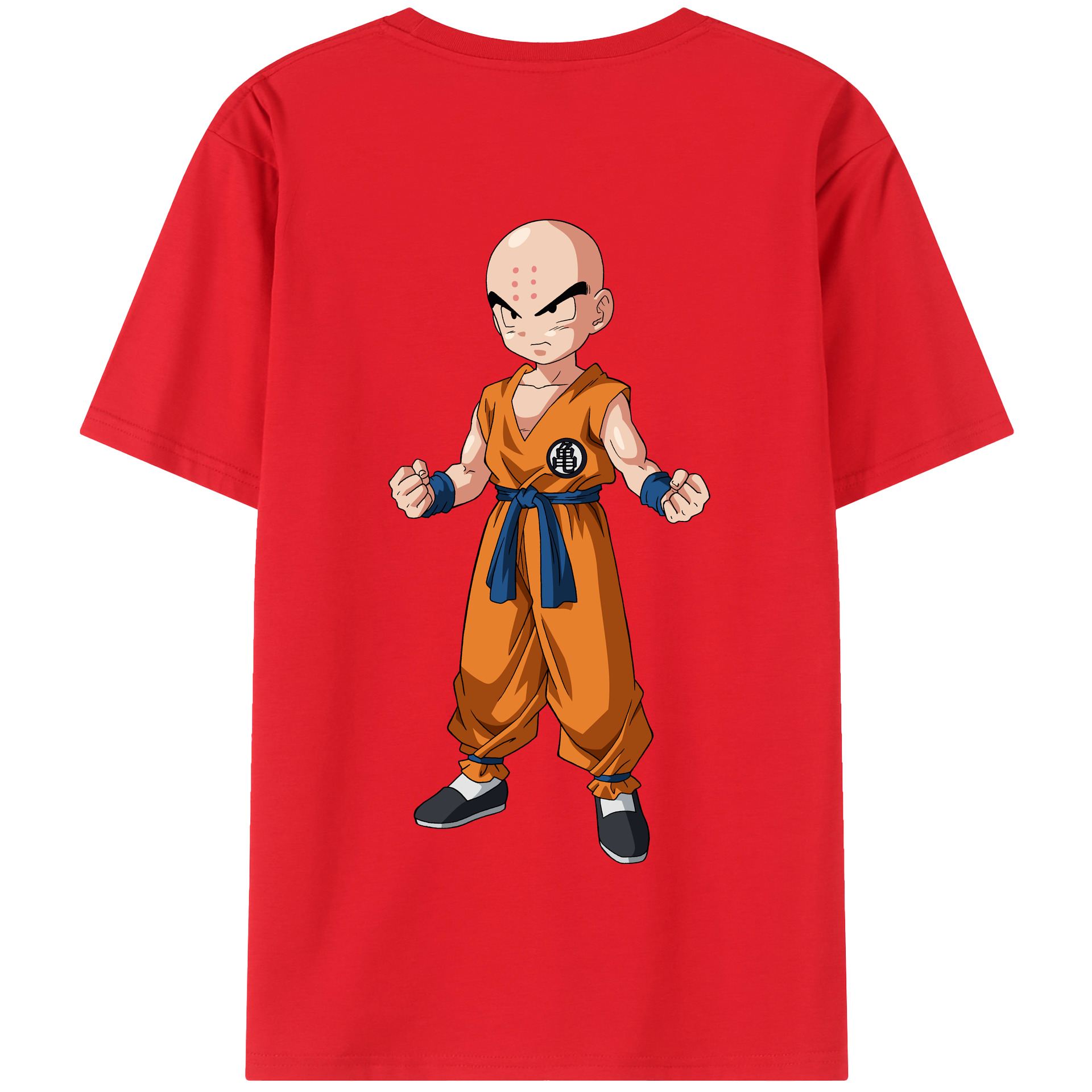（画像用） ドラゴンボール クリリン DRAGON BALL krillin 綿100％半袖Tシャツ（背面プリント）