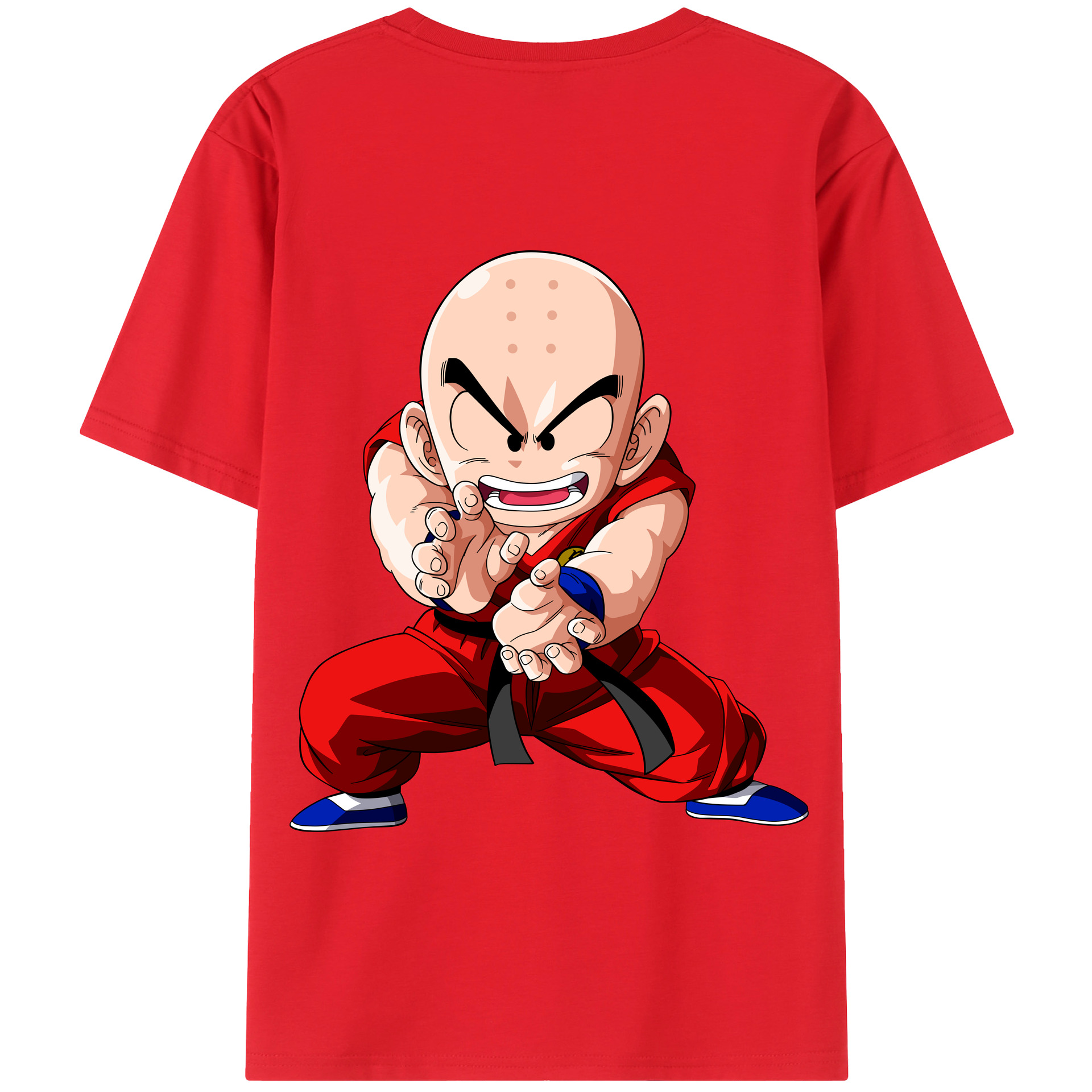 （画像用） ドラゴンボール クリリン DRAGON BALL krillin 綿100％半袖Tシャツ（背面プリント）