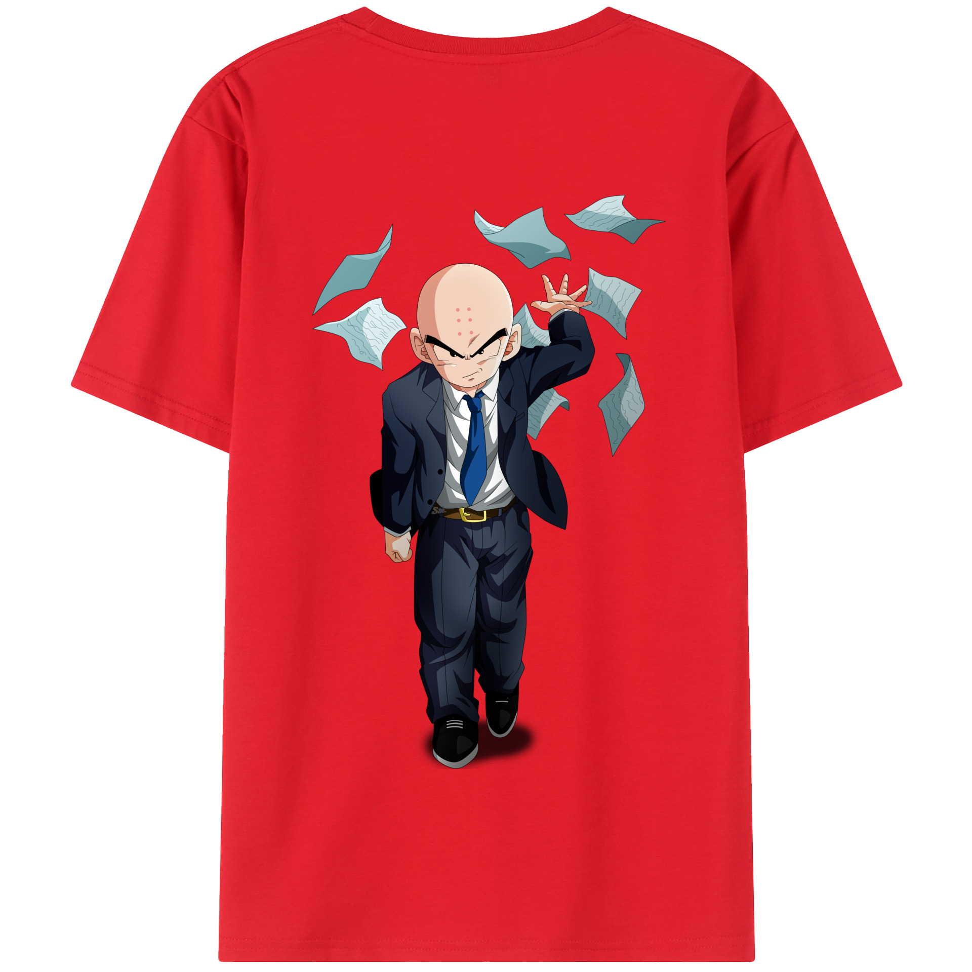 （画像用） ドラゴンボール クリリン DRAGON BALL krillin 綿100％半袖Tシャツ（背面プリント）