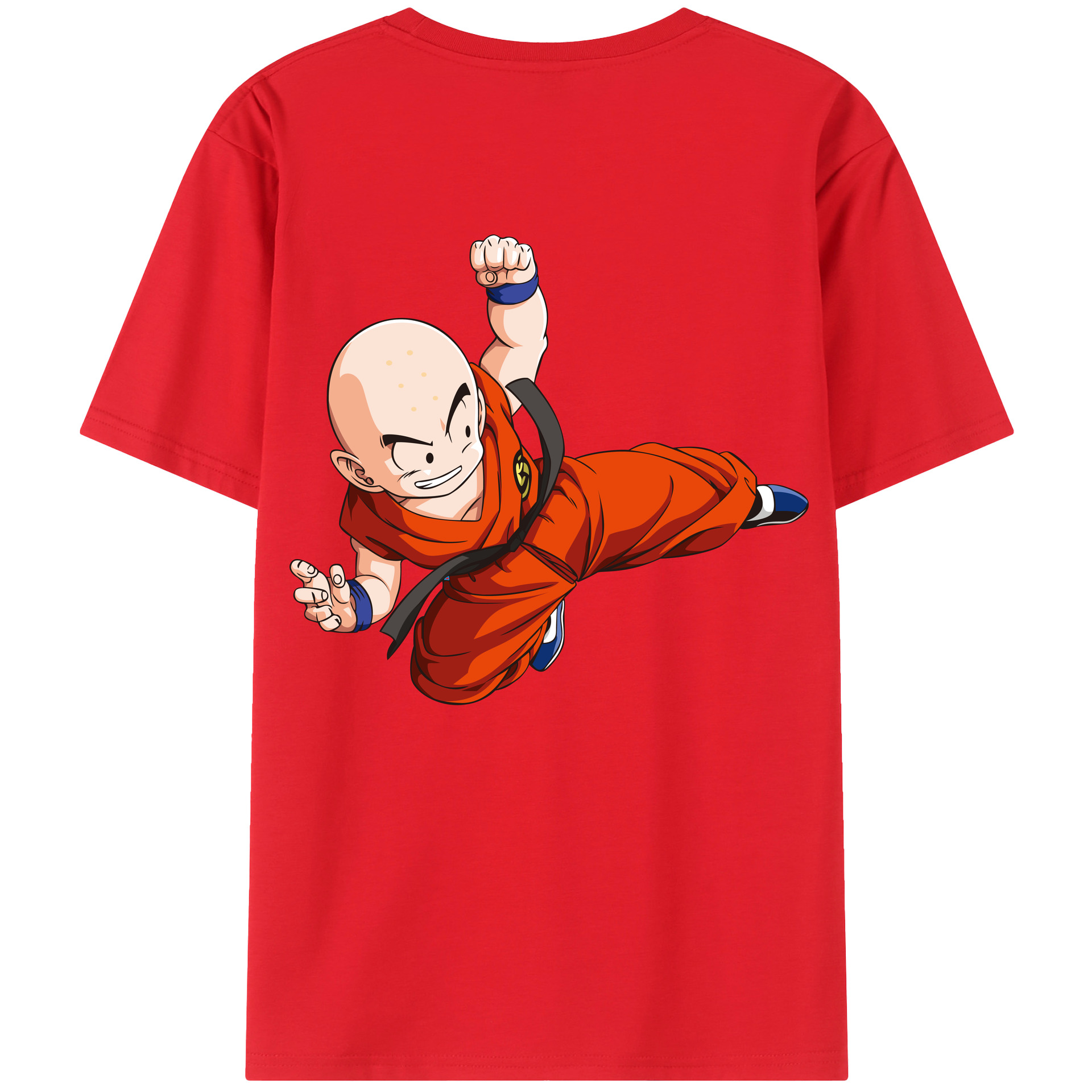 （画像用） ドラゴンボール クリリン DRAGON BALL krillin 綿100％半袖Tシャツ（背面プリント）